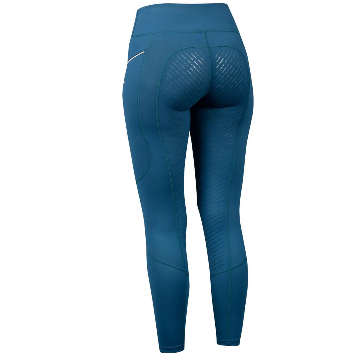 Womens/Ladies Veda Horse Riding Tights (Teal) 2/3