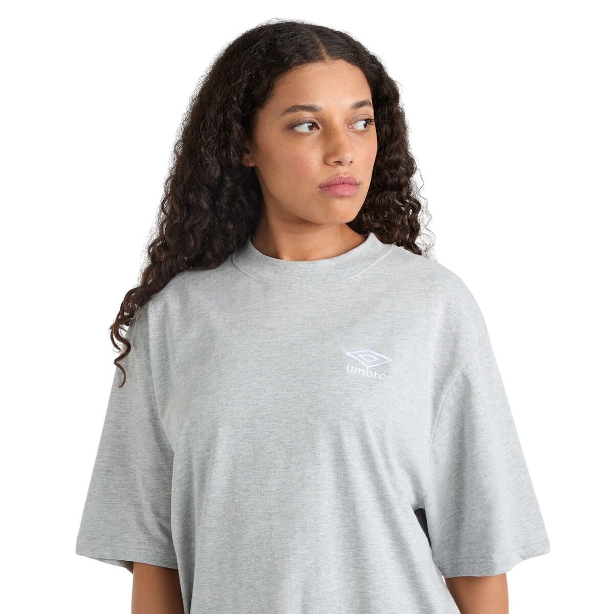 Womens/Ladies Core Oversized TShirt (Grey Marl/White) 4/4