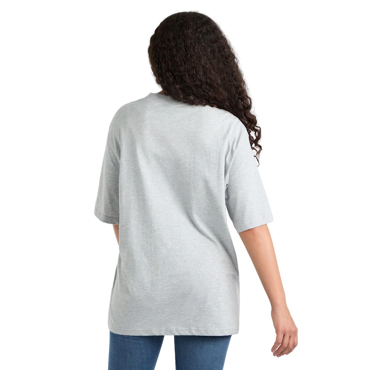 Womens/Ladies Core Oversized TShirt (Grey Marl/White) 2/4