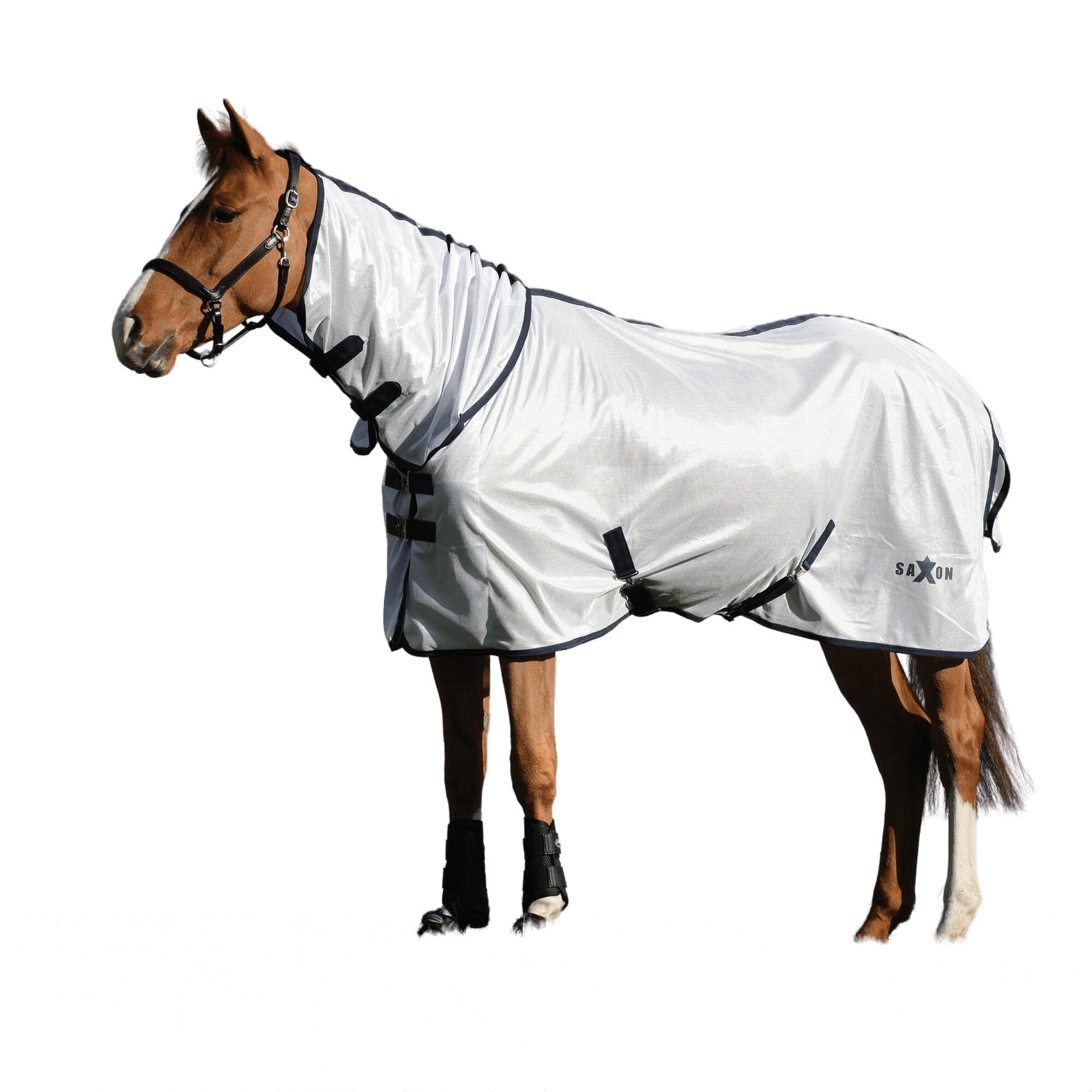 Couverture & Couvrecou En Maille Cheval (Blanc / Bleu Marine) 2/2