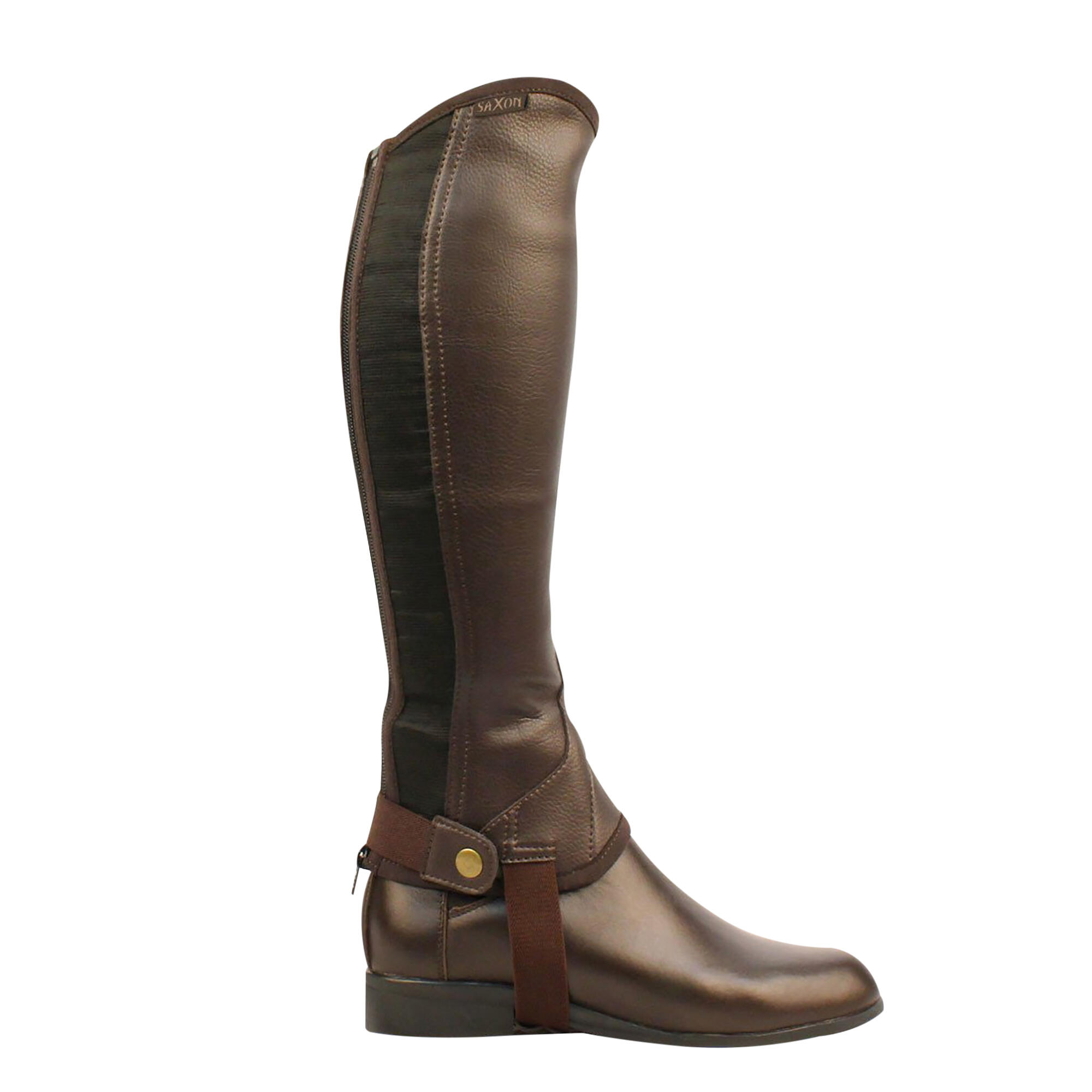 Childrens/Kids Equileather Half Chaps (Brown) 1/3