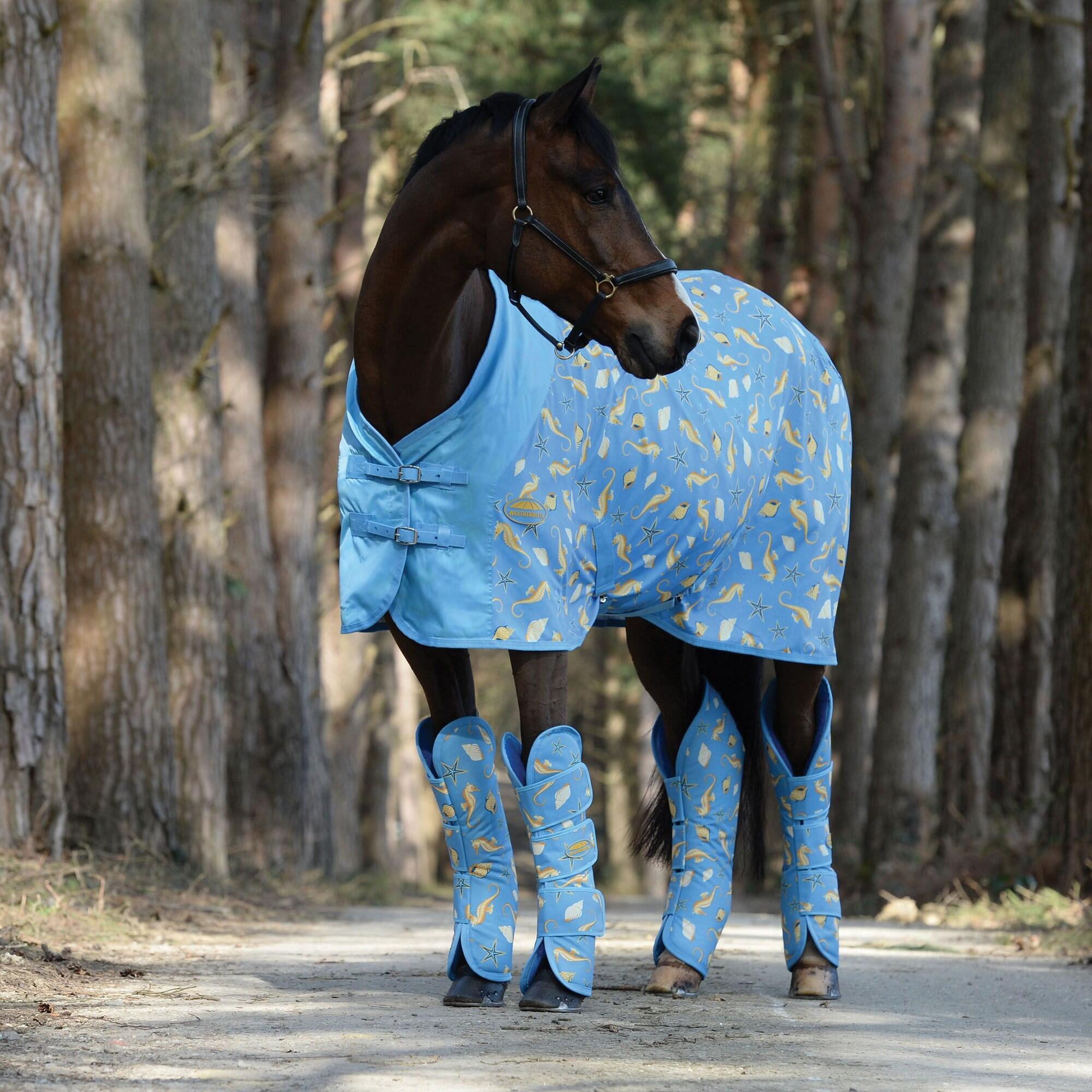 Cooler StandardNeck Seahorse Fleece Horse Rug (Blue) 2/3