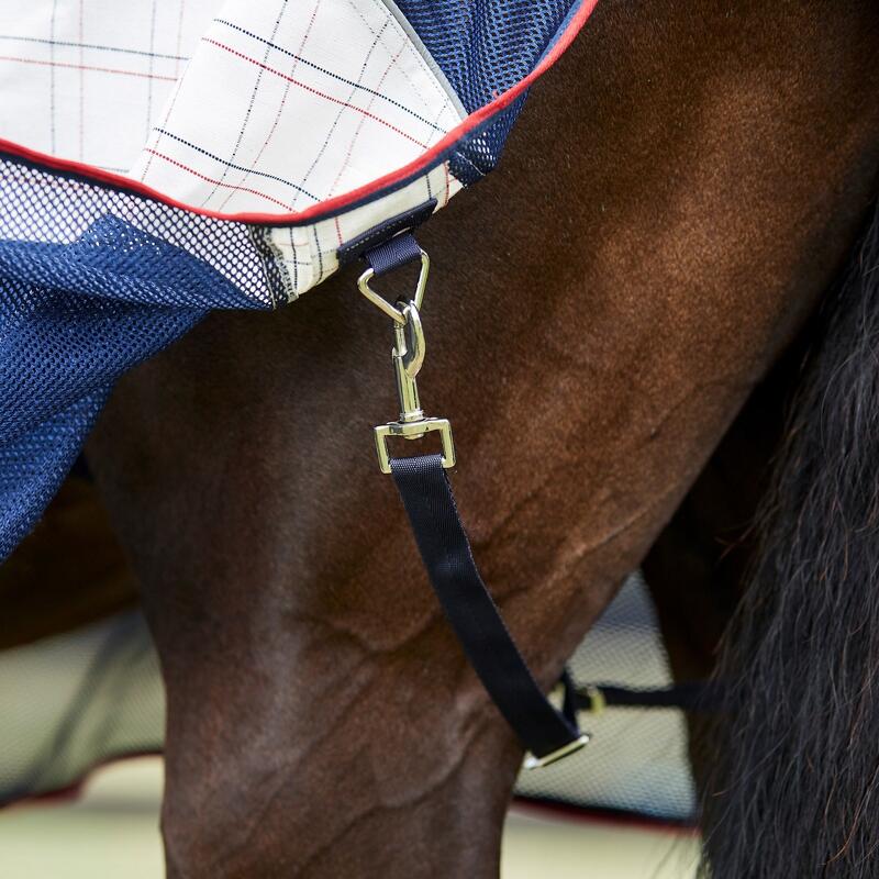 Couverture d'extérieur pour chevaux BREEZE (Blanc / Bleu marine / Rouge)