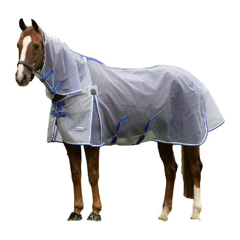Couverture d'extérieur pour chevaux COMFITEC RIPSHIELD PLUS (Blanc / Bleu)