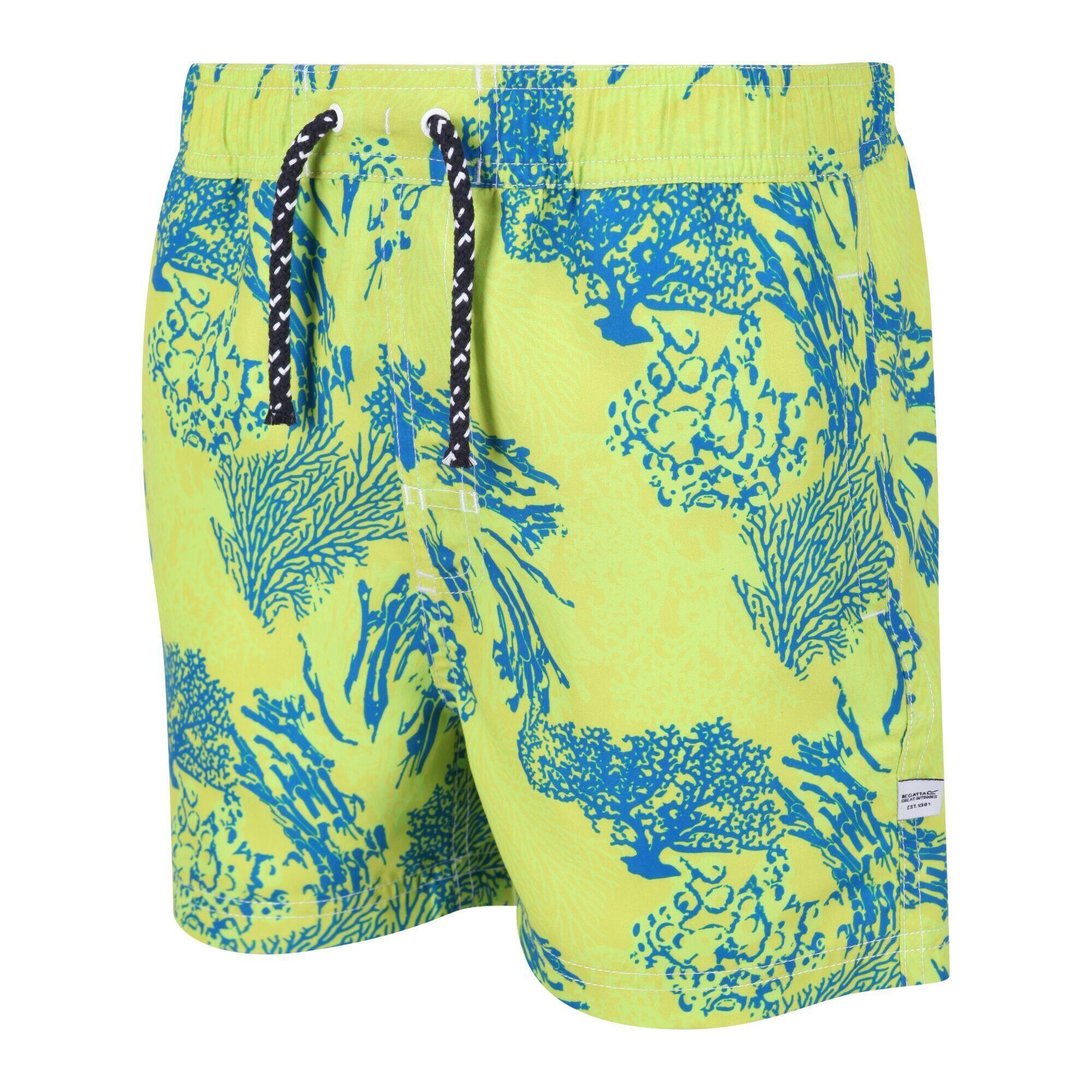Boys Skander II Coral Swim Shorts (Bright Kiwi) 4/5