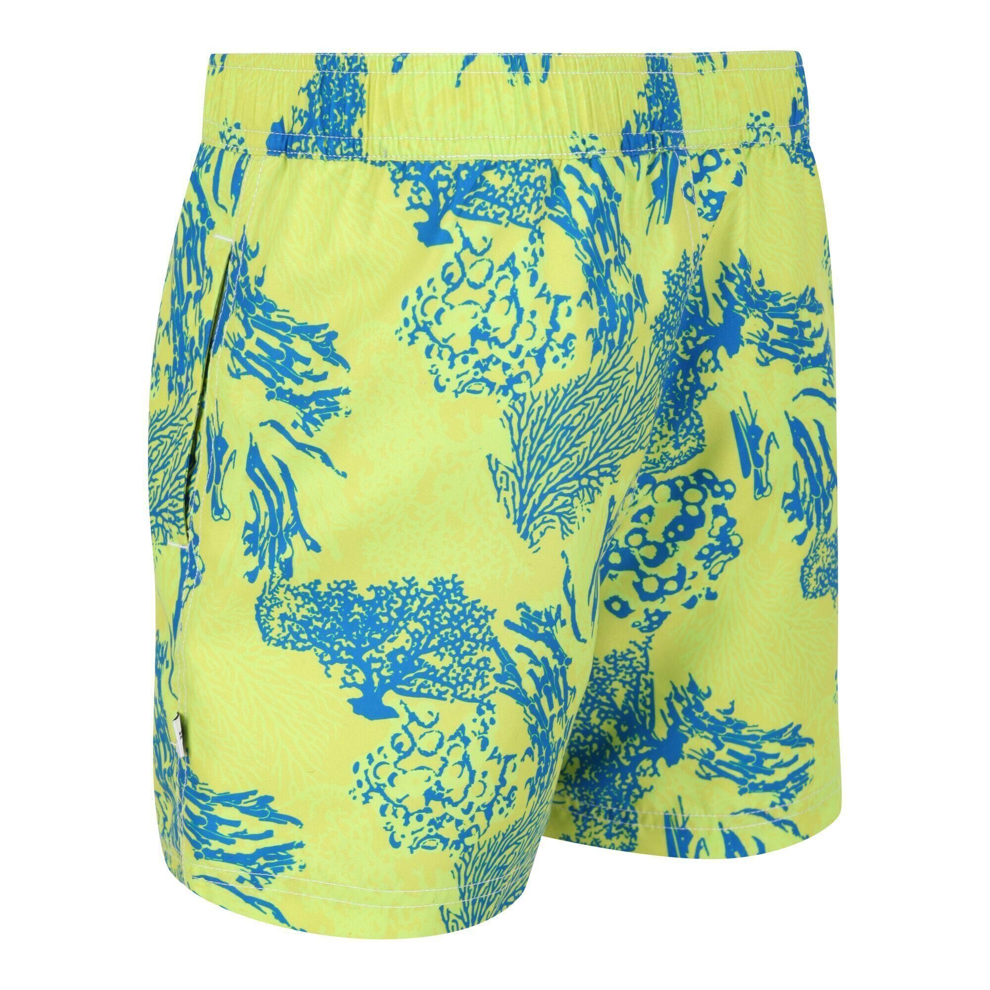 Boys Skander II Coral Swim Shorts (Bright Kiwi) 3/5