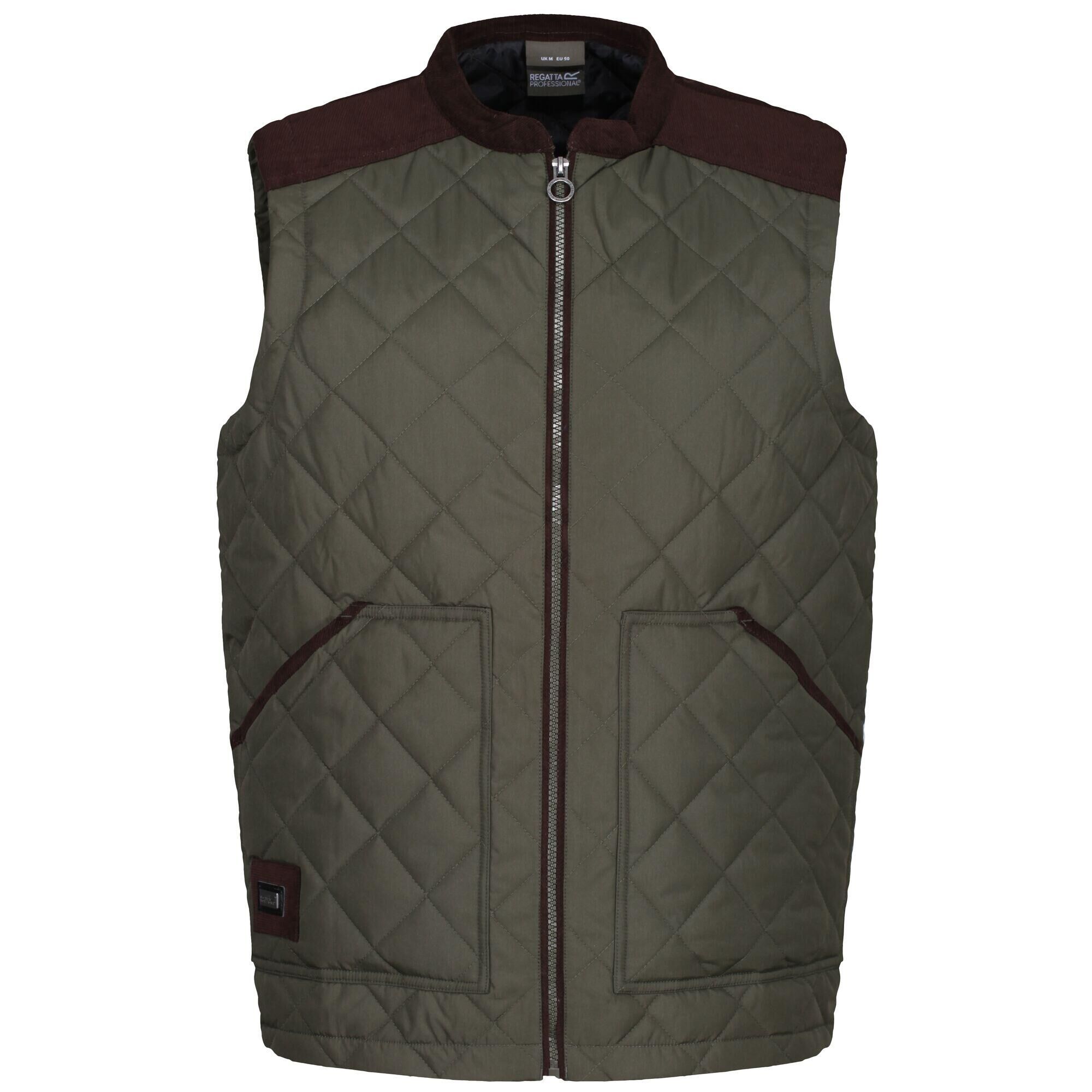 REGATTA Mens Moreton Quilted Body Warmer (Dark Khaki)