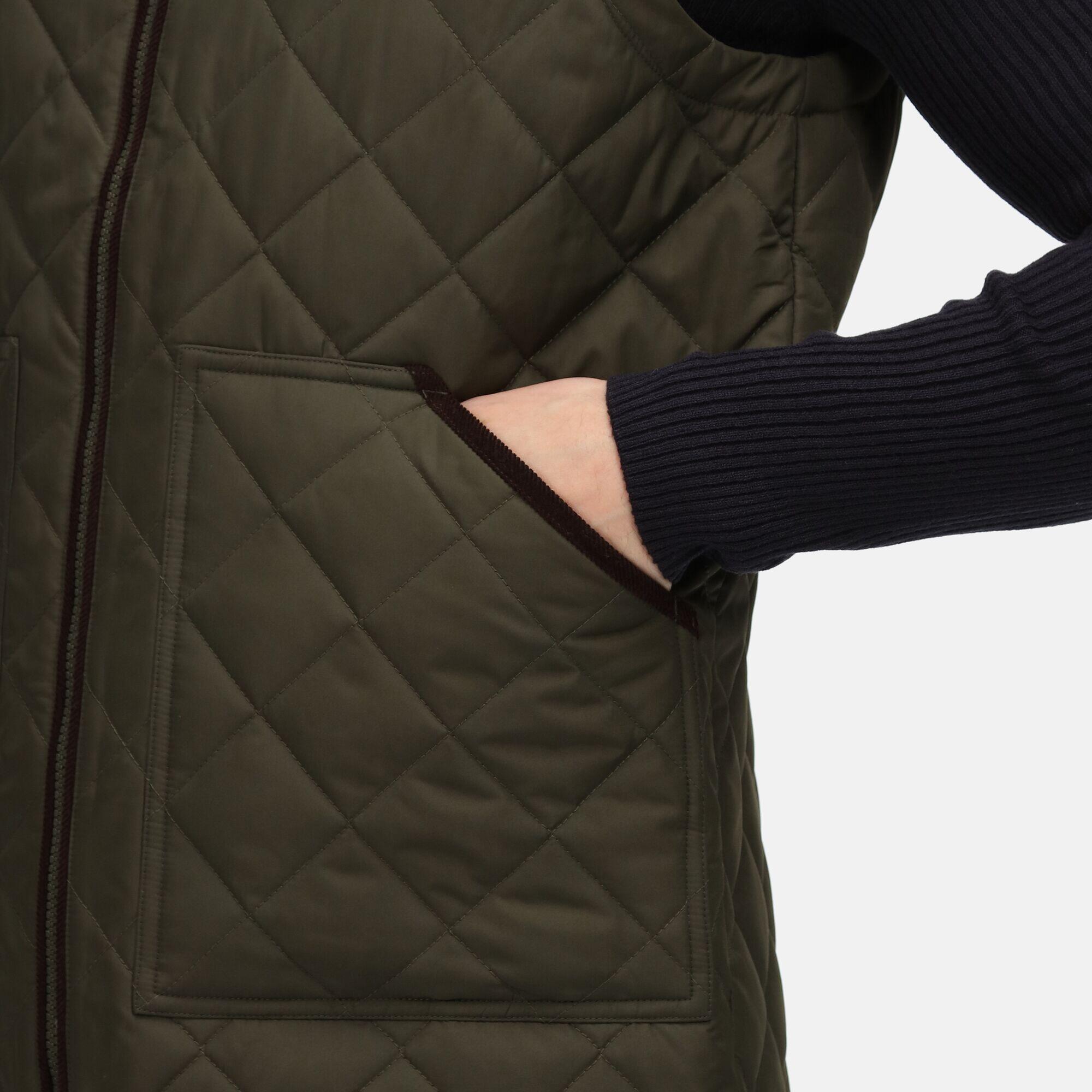 Mens Moreton Quilted Body Warmer (Dark Khaki) 3/5