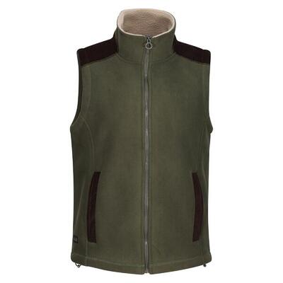 Heren fleece bodywarmer (donkere khaki)
