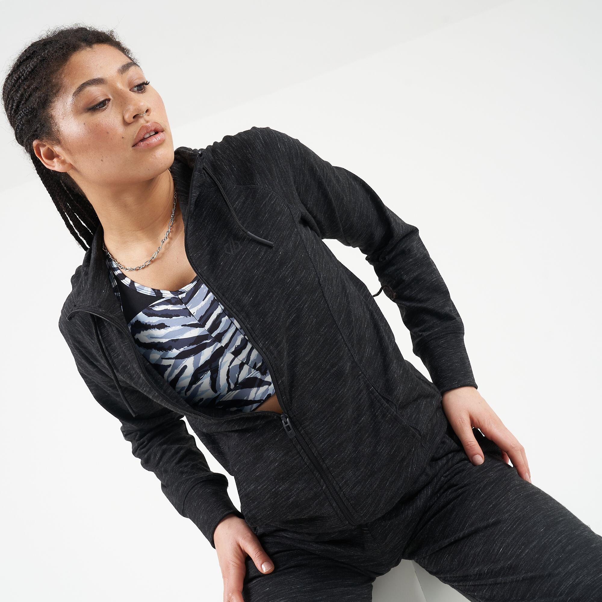 Womens/Ladies Pull Through Hoodie (Charcoal Grey Marl) 4/5