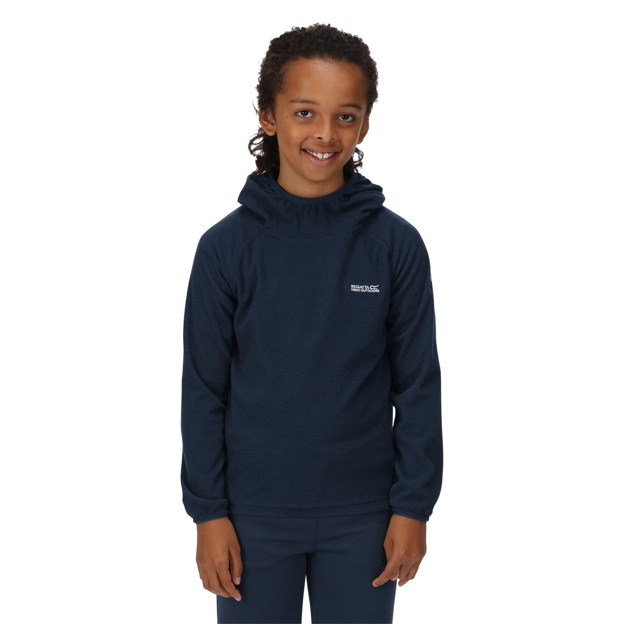 Childrens/Kids Loco MicroStripe Hoodie (Moonlight Denim/Black) 4/5