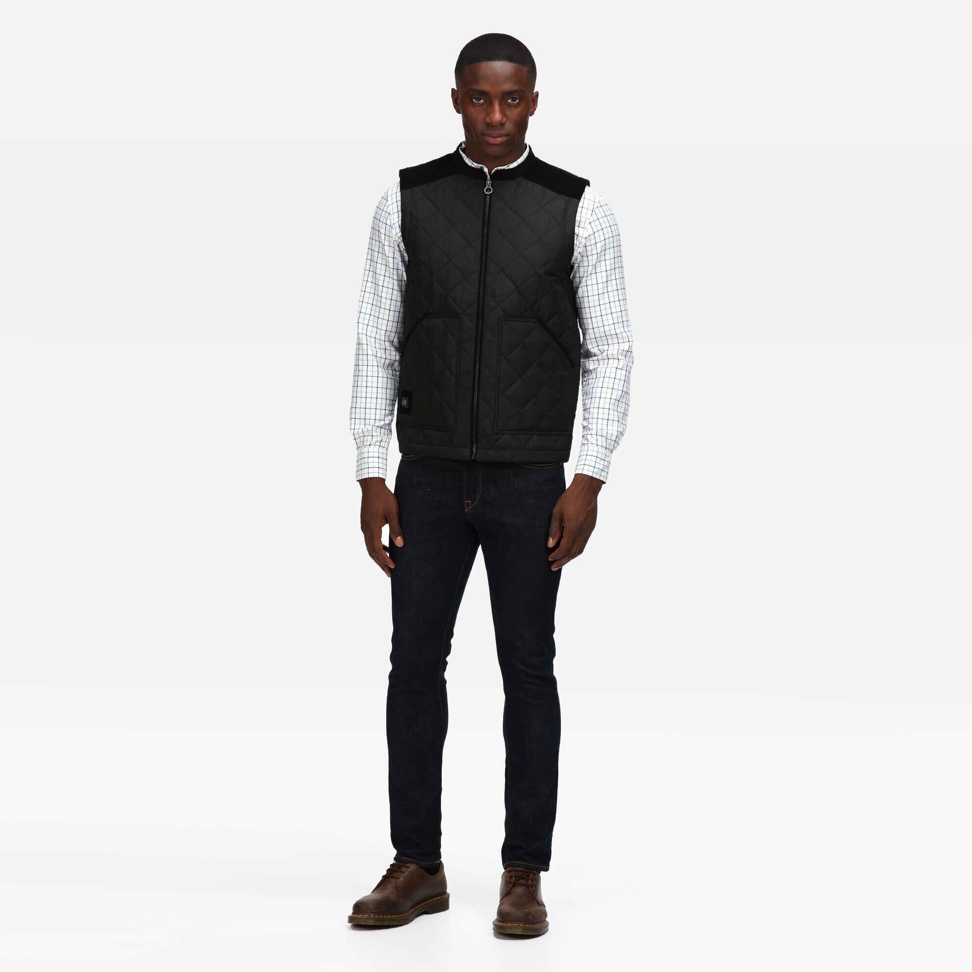 Mens Quilted Body Warmer (Black) 3/5