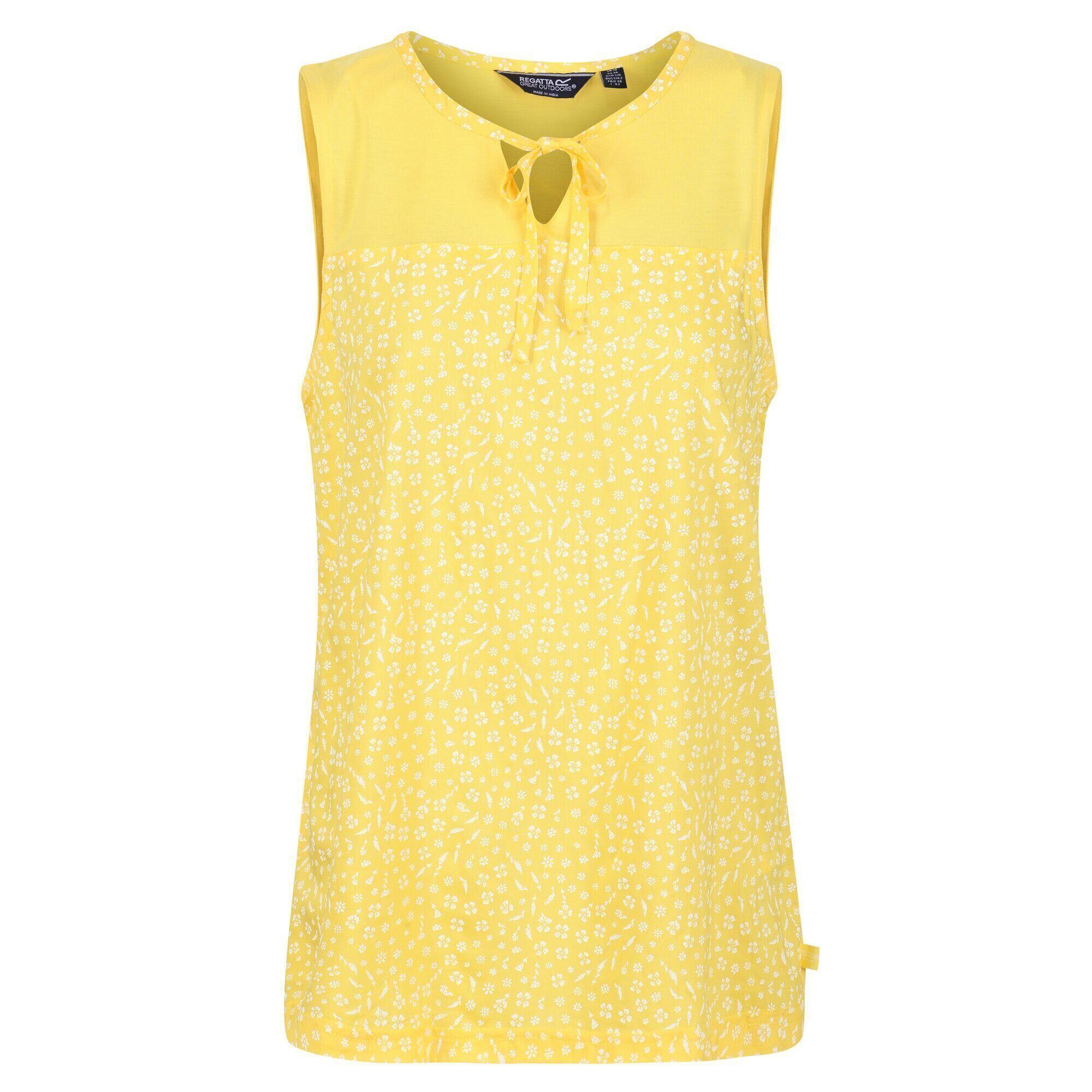 Womens/Ladies Janessa Ditsy Print Top (Maize Yellow) 1/5