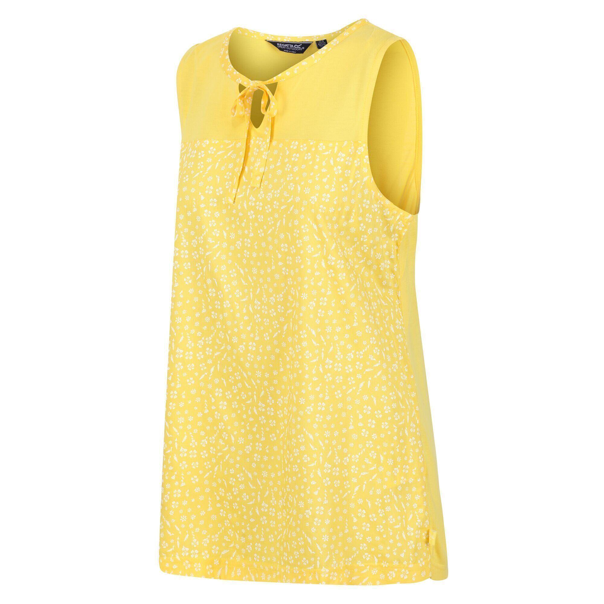 Womens/Ladies Janessa Ditsy Print Top (Maize Yellow) 4/5