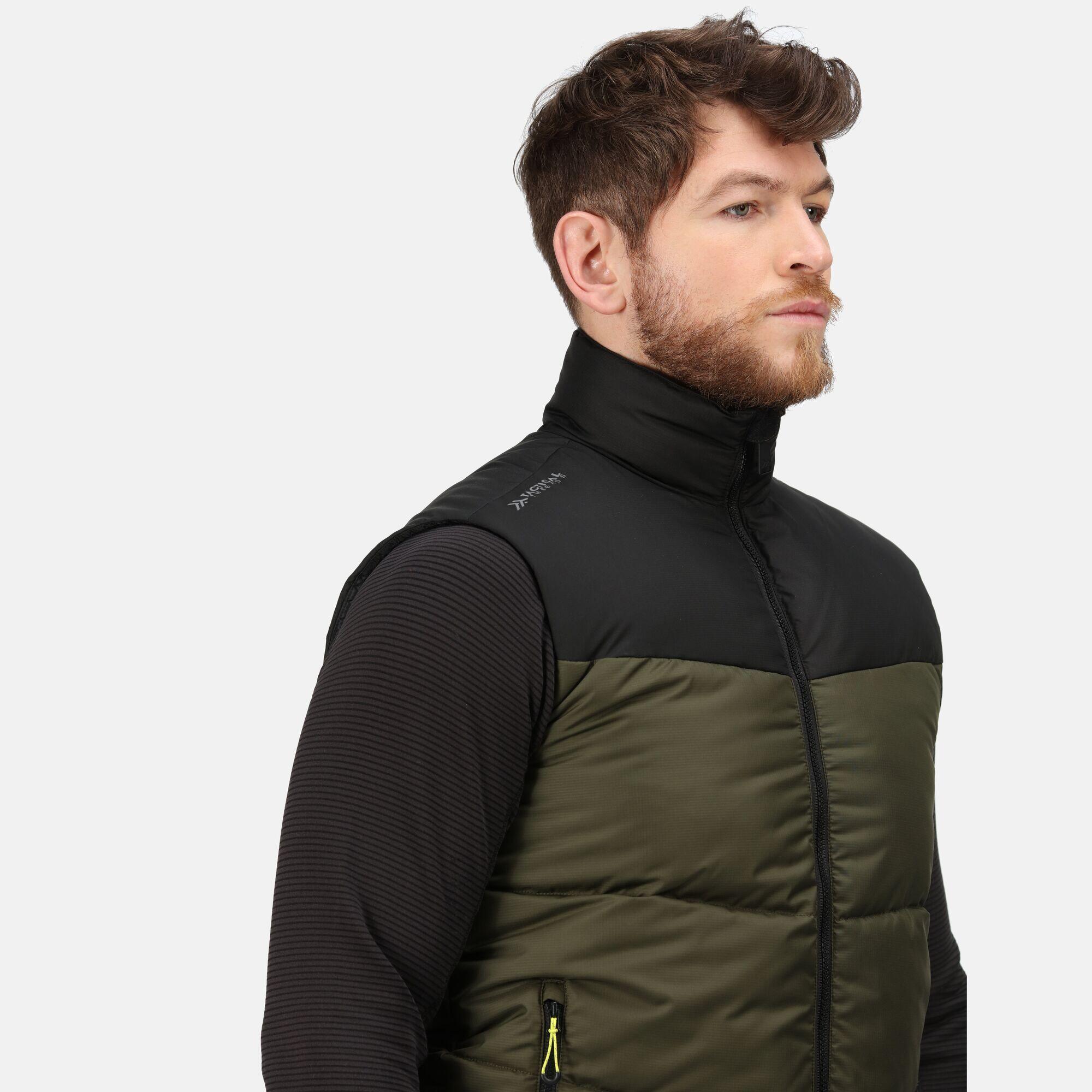 Mens Regime Insulated Body Warmer (Dark Khaki/Black) 4/5