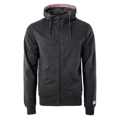 Heren sabarin full zip hoodie (zwart gemêleerd)