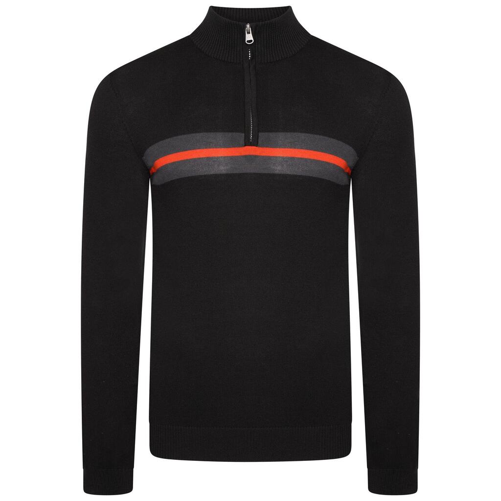 Mens Unite Us Knitted Half Zip Sweatshirt (Black/Amber Glow)