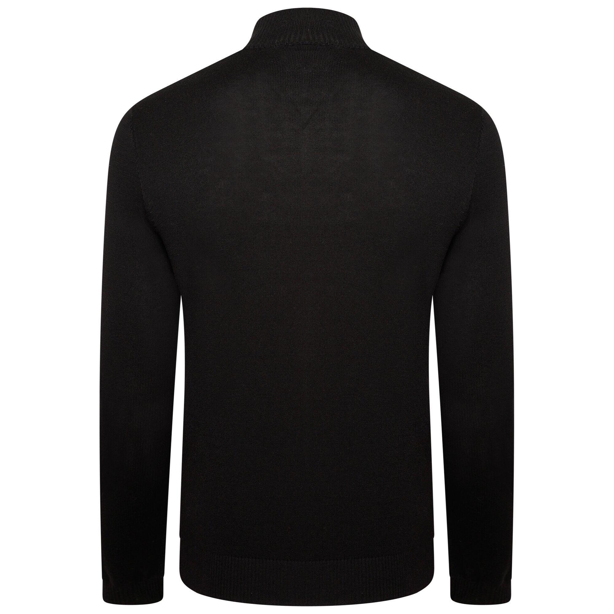 Mens Unite Us Knitted Half Zip Sweatshirt (Black/Amber Glow) 2/5