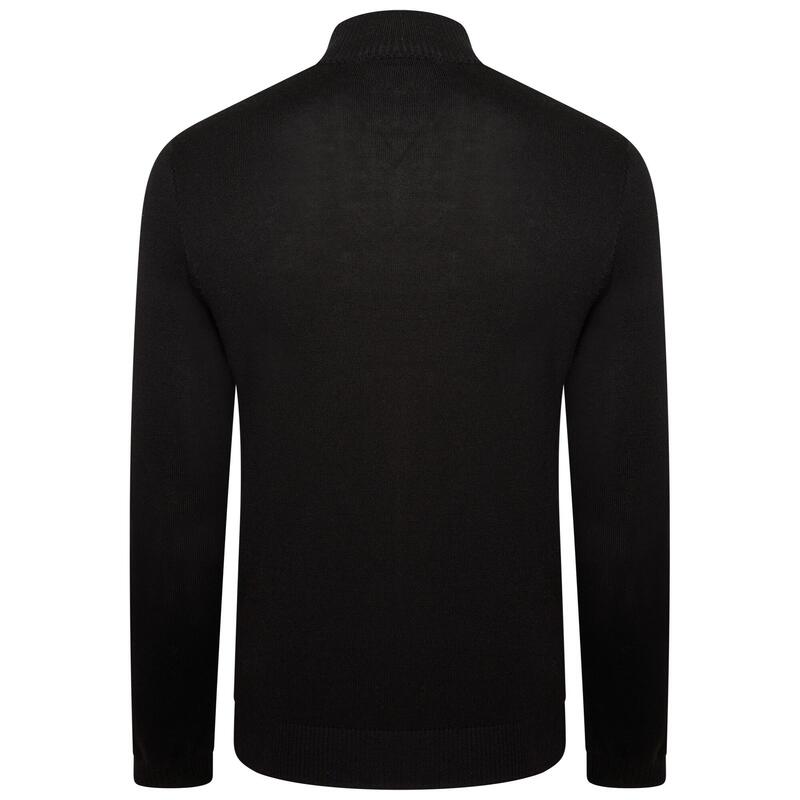 Heren Unite Us Gebreide Half Rits Sweatshirt (Zwart/Amber Gloed)