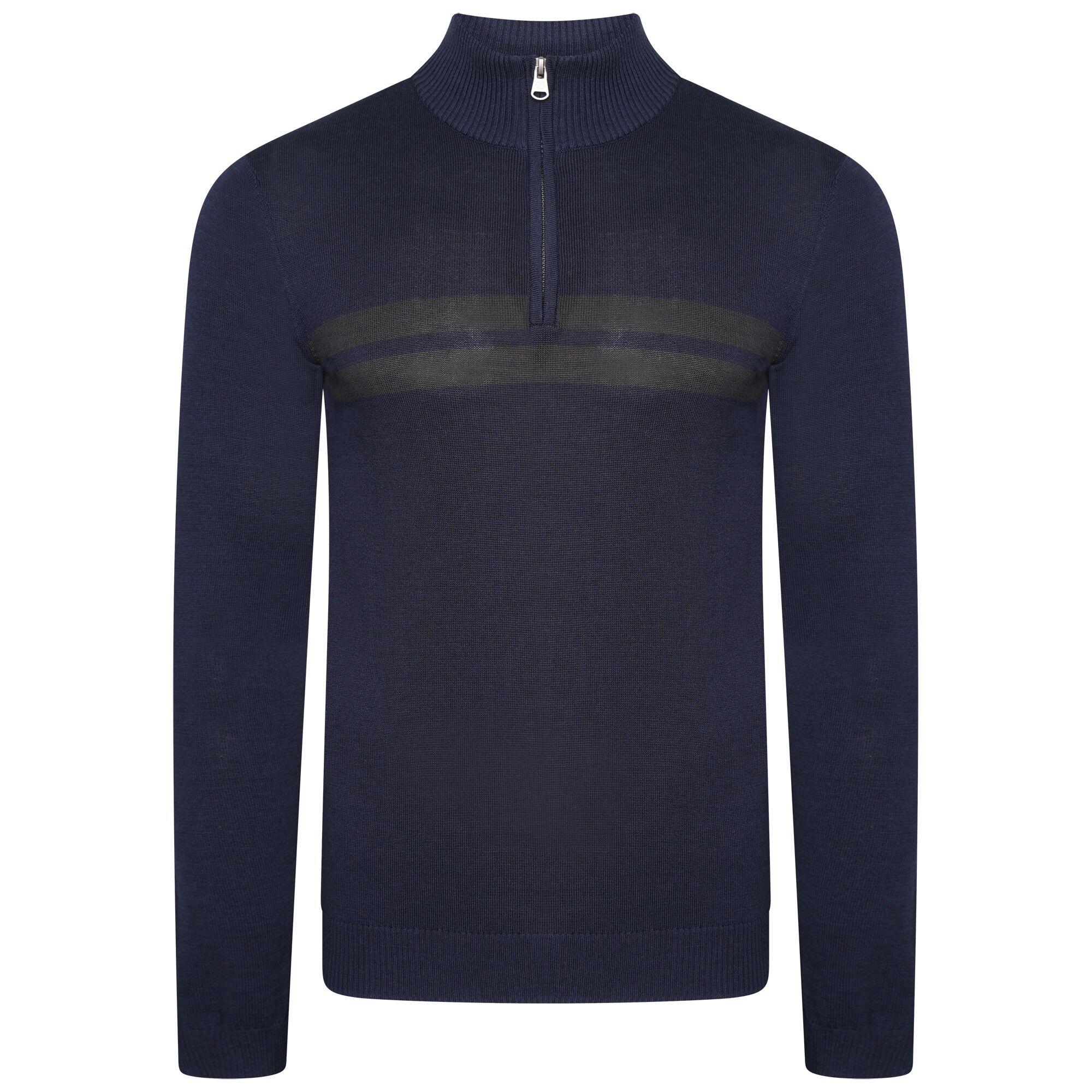 DARE 2B Mens Unite Us Knitted Half Zip Sweatshirt (Nightfall Navy/Ebony)