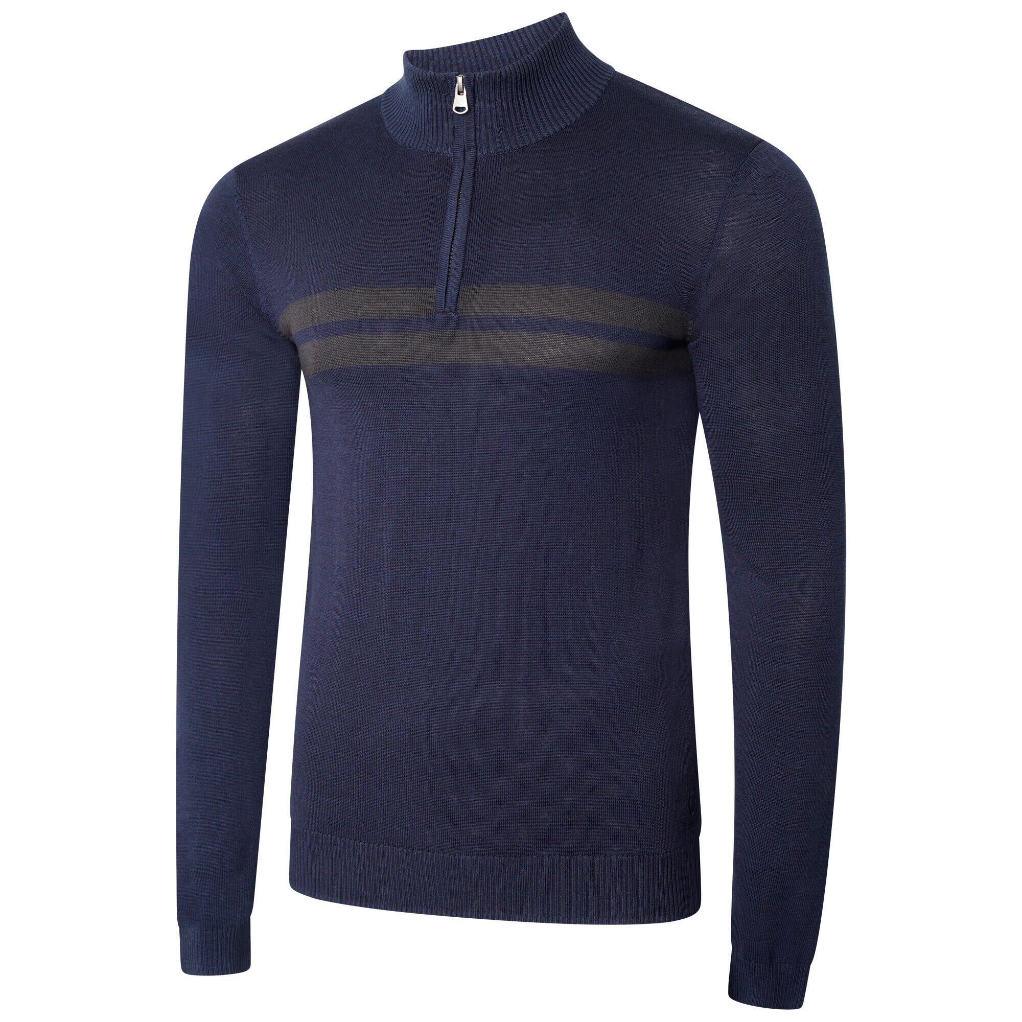 Mens Unite Us Knitted Half Zip Sweatshirt (Nightfall Navy/Ebony) 3/5