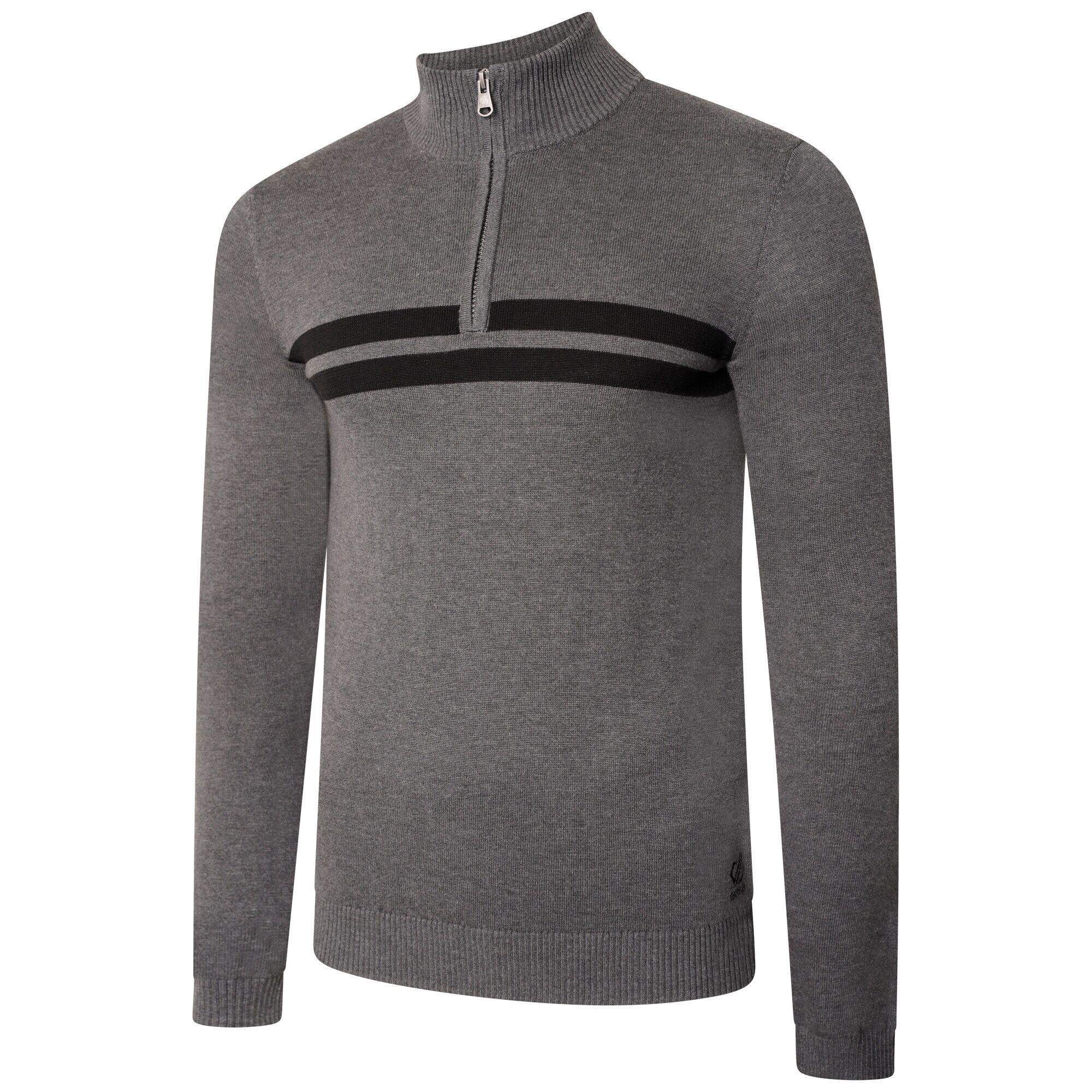 Mens Unite Us Knitted Half Zip Sweatshirt (Charcoal Grey/Black) 4/5