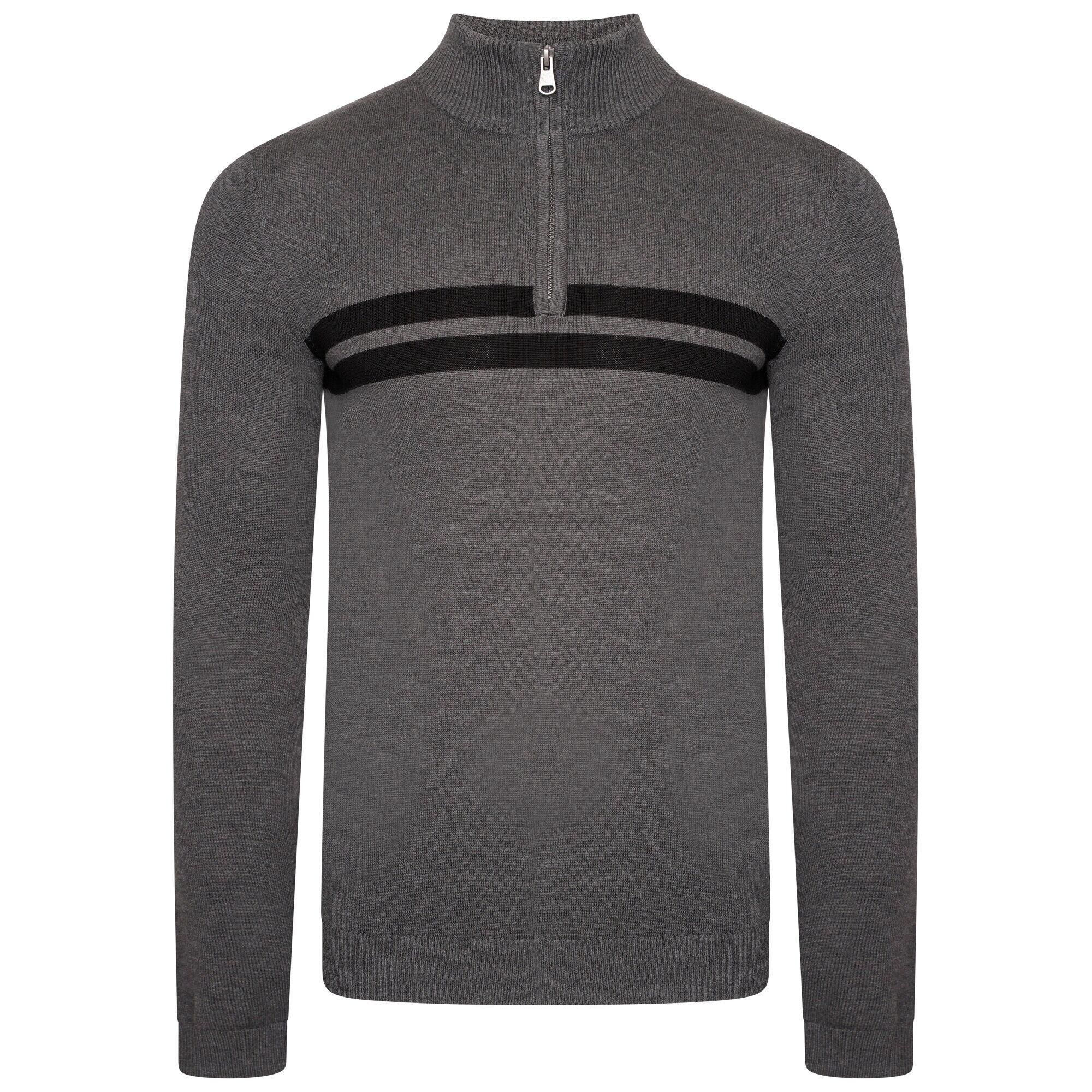 DARE 2B Mens Unite Us Knitted Half Zip Sweatshirt (Charcoal Grey/Black)