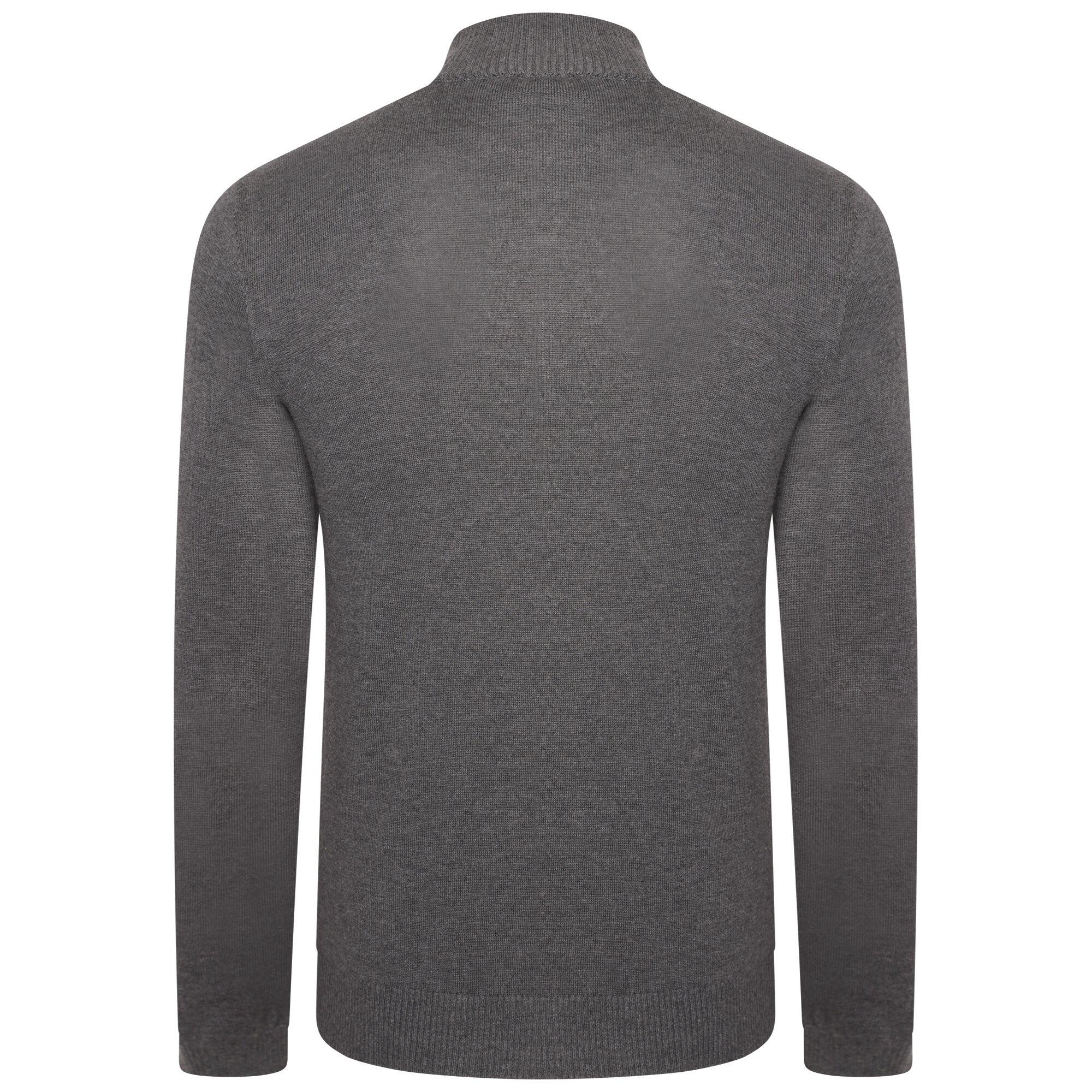 Mens Unite Us Knitted Half Zip Sweatshirt (Charcoal Grey/Black) 2/5