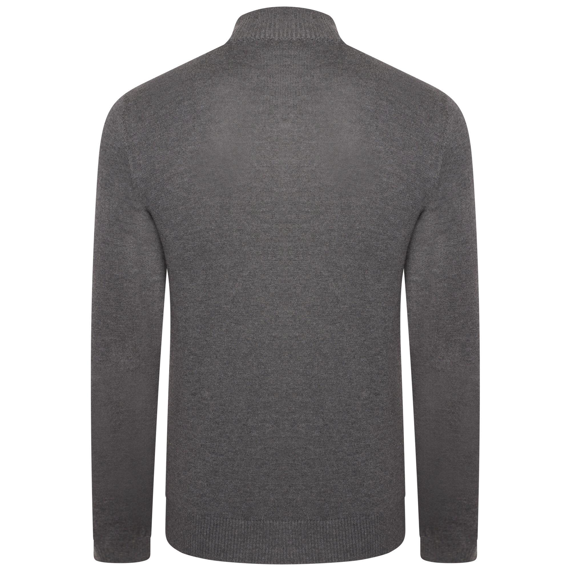 Mens Unite Us Knitted Half Zip Sweatshirt (Charcoal Grey/Black) 2/5