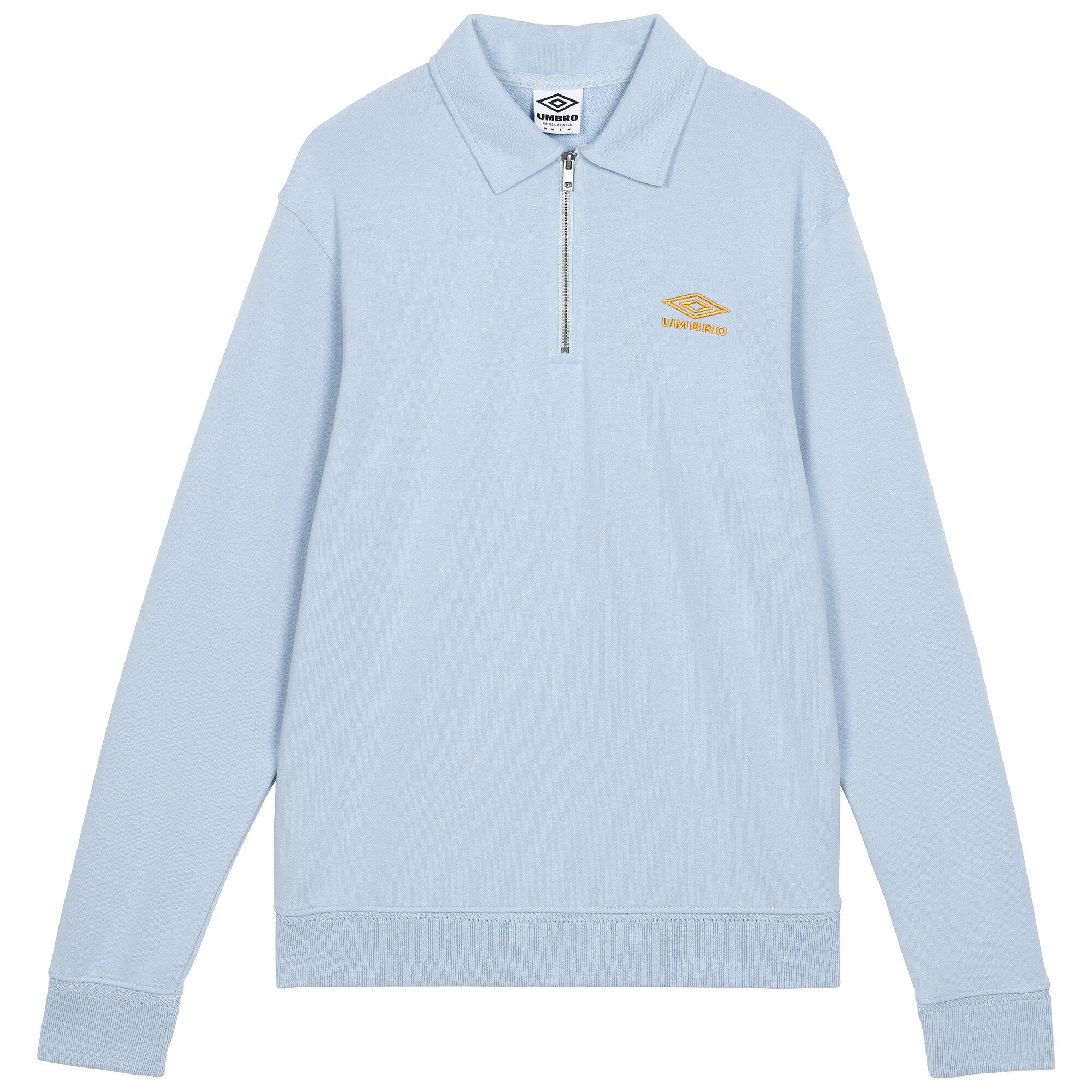 Mens Polo Sweatshirt (Angel Falls/Blazing Orange) 1/4