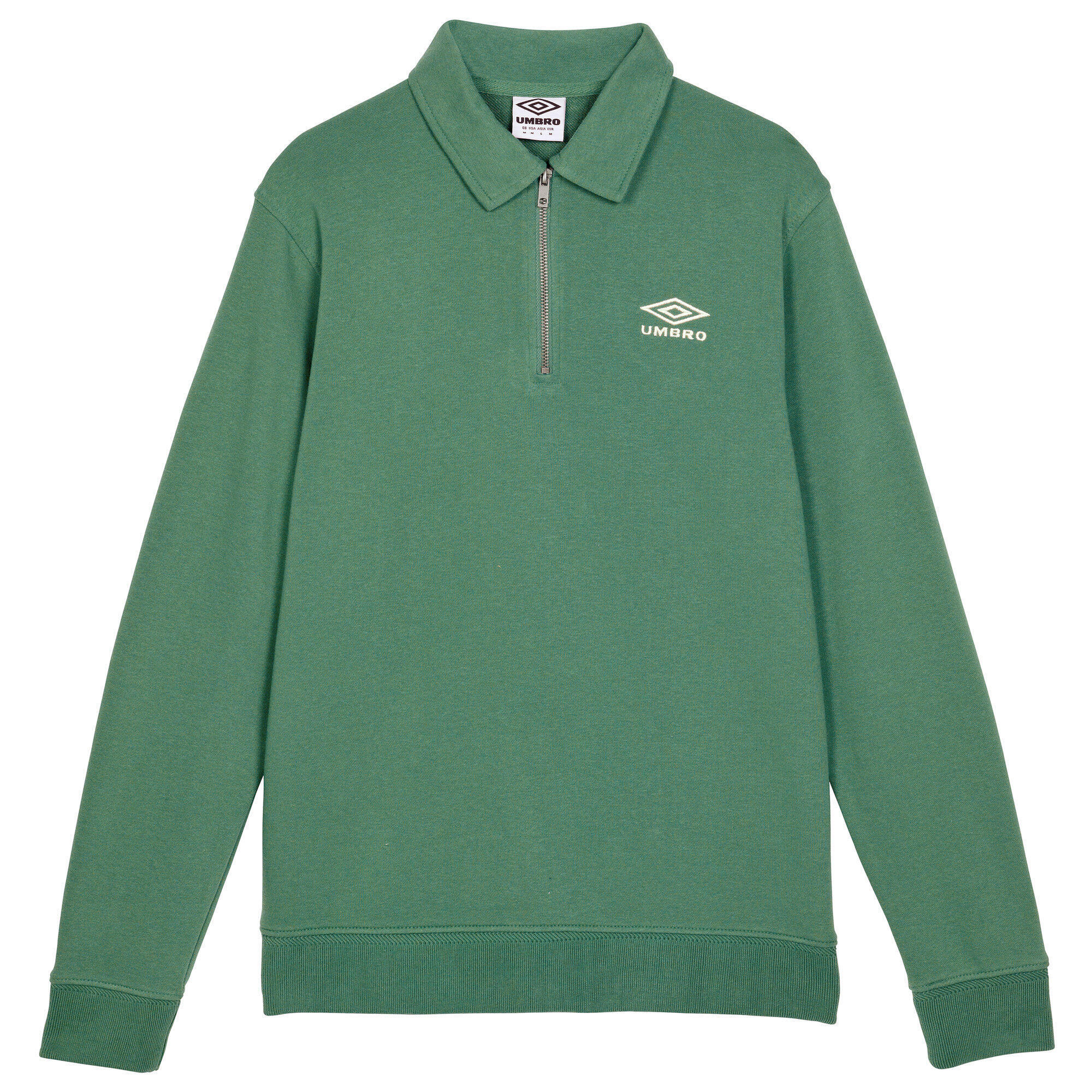 Mens Polo Sweatshirt (Fir/Ecru) 1/4