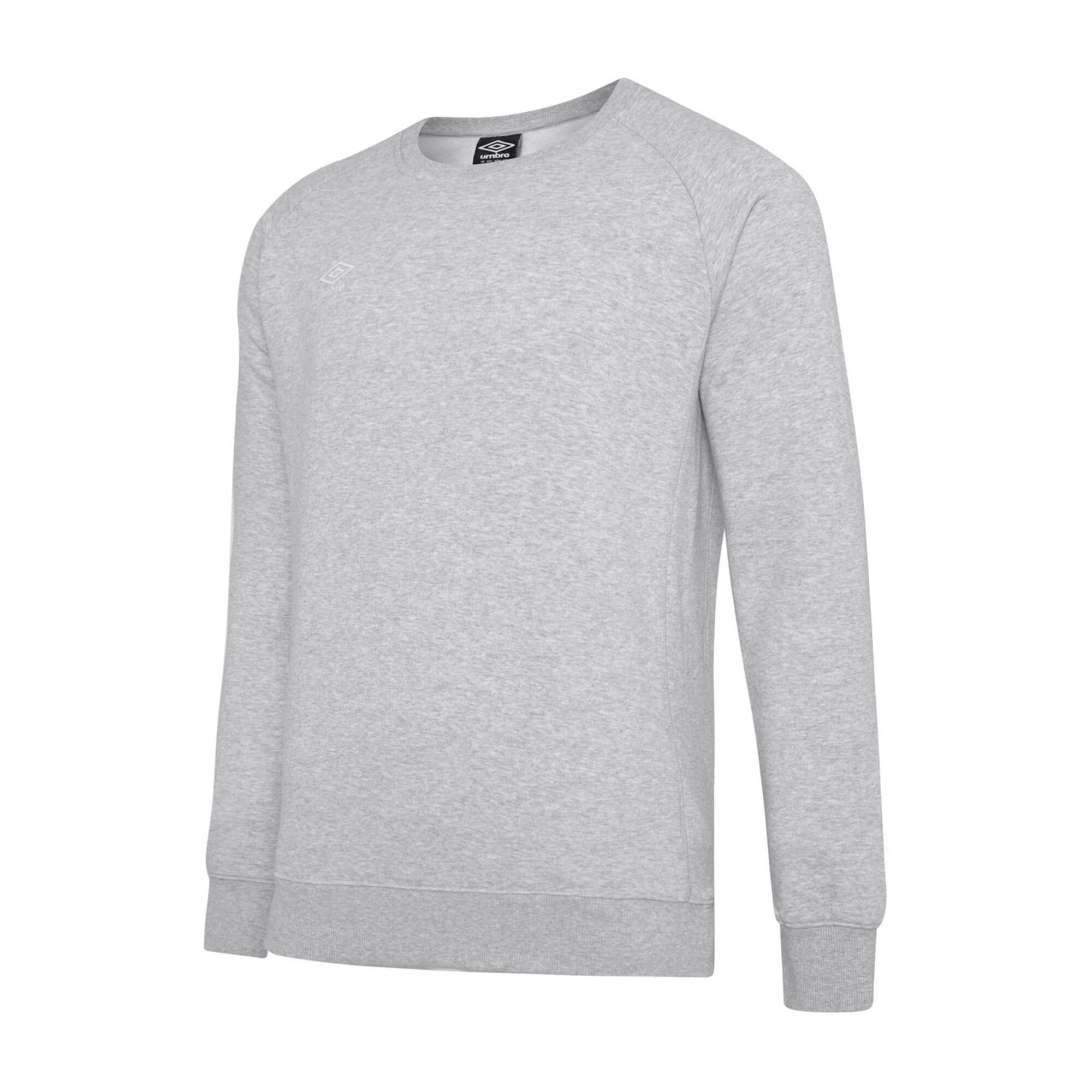 UMBRO Mens Club Leisure Sweatshirt (Grey Marl/White)