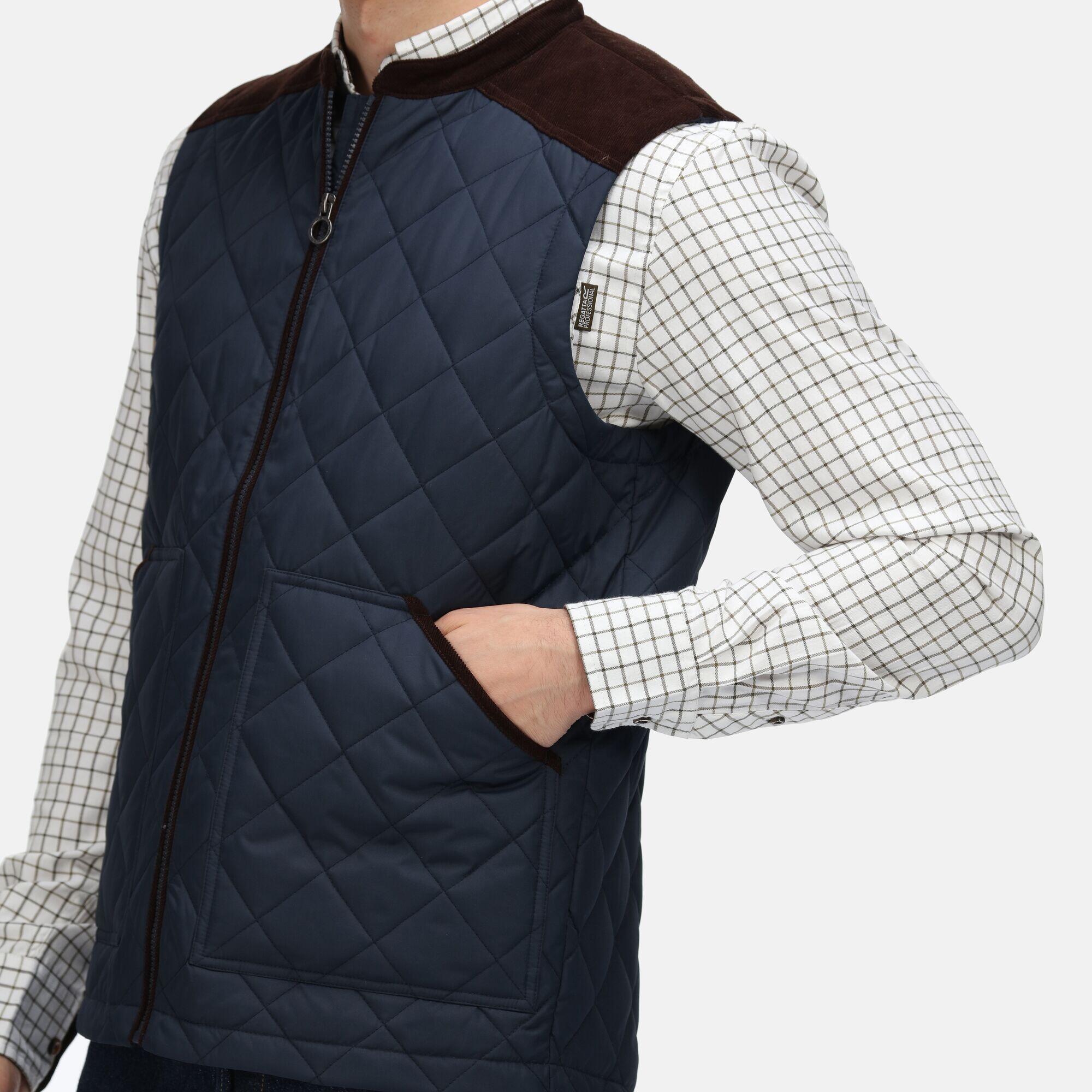 Mens Moreton Quilted Body Warmer (Navy) 4/5