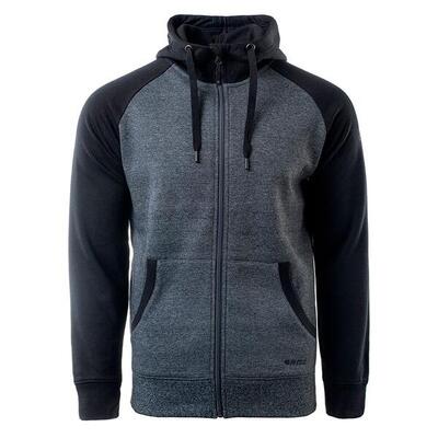 Felpa Con Cappuccio E Zip Intera Uomo Hi-Tec Selan Grigio Scuro Limo Estensibile