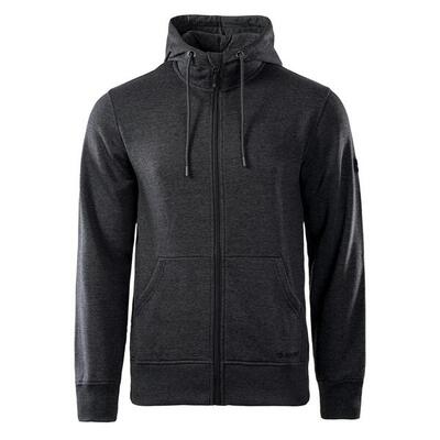 Felpa Con Cappuccio E Zip Intera Uomo Hi-Tec Silian Grigio Scuro Melange