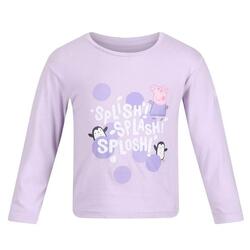 Kinderen/Kinderen Splish Splosh Peppa Pig Tshirt met lange mouwen (Pastel Lila)
