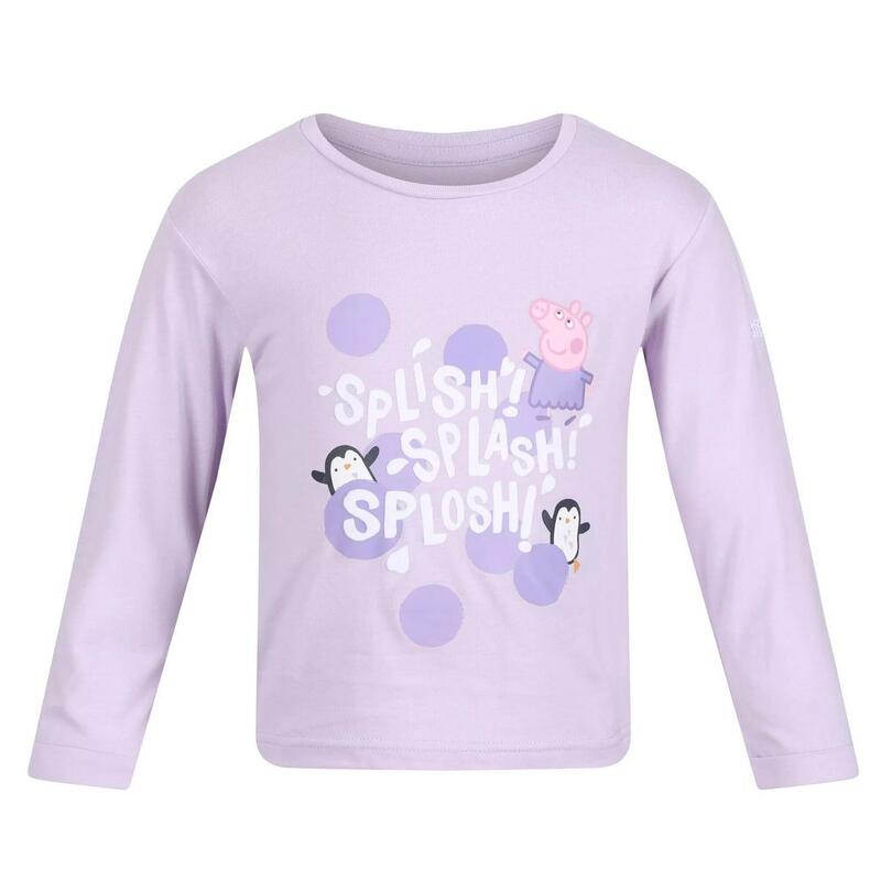 "Splish Splash Splosh" TShirt für Kinder Langärmlig Mädchen Pastell-Lila