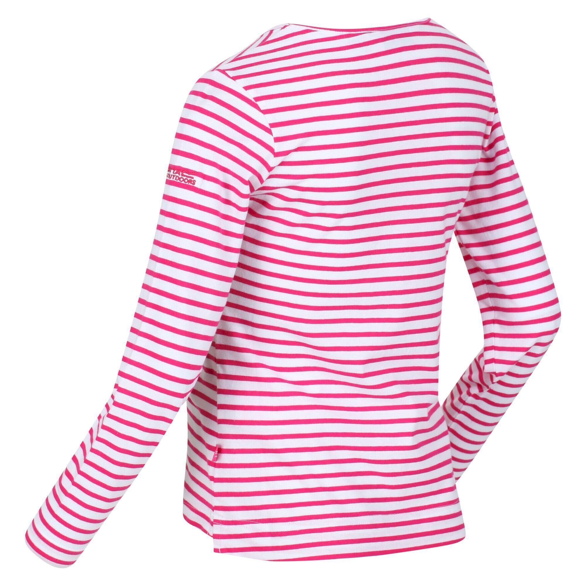 Childrens/Kids Clarabee Striped LongSleeved TShirt (Pink Fusion) 3/5