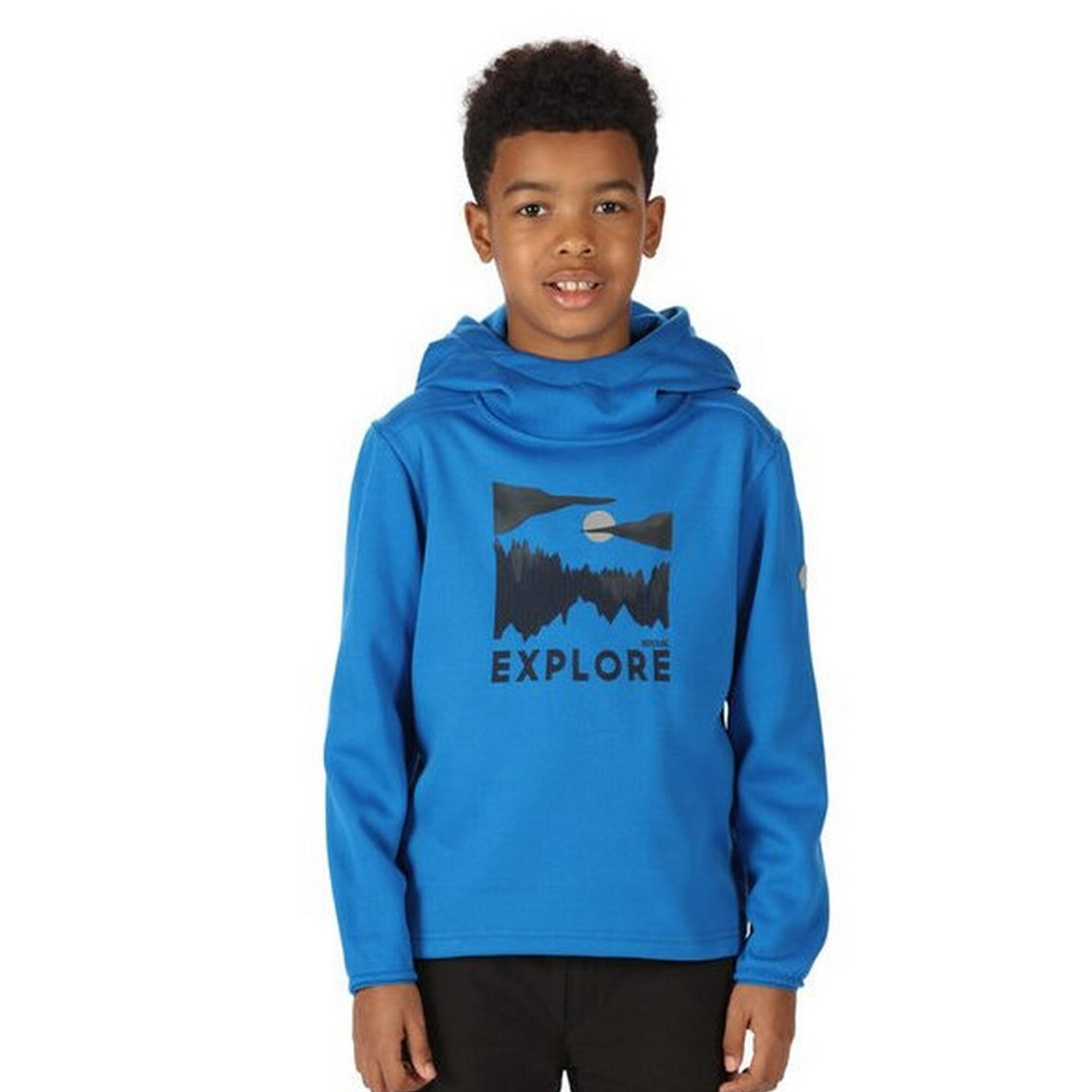 Childrens/Kids Highton Printed Hoodie (Sky Diver Blue) 3/4