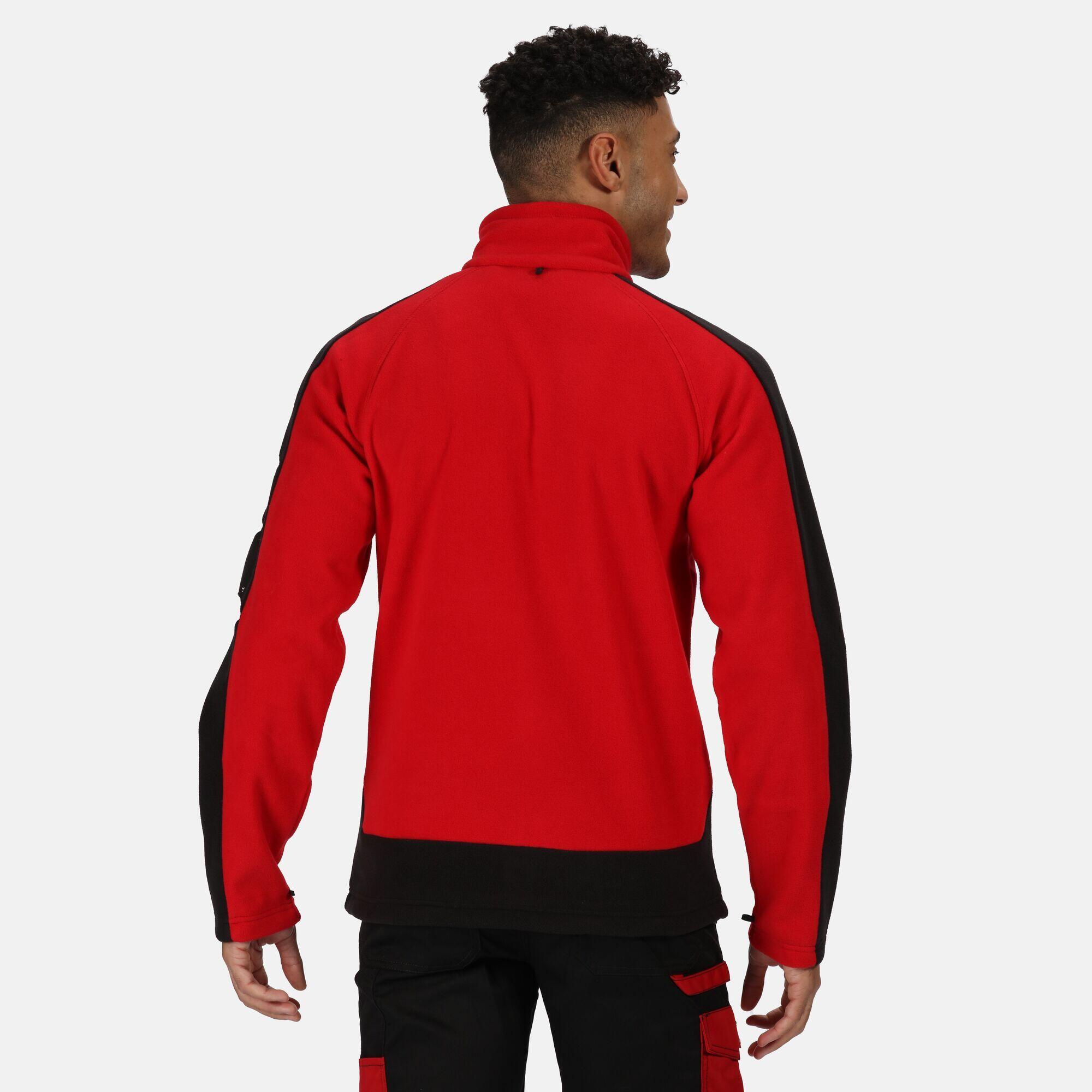 Mens Contrast Fleece Jacket (Classic Red/Black) 2/5