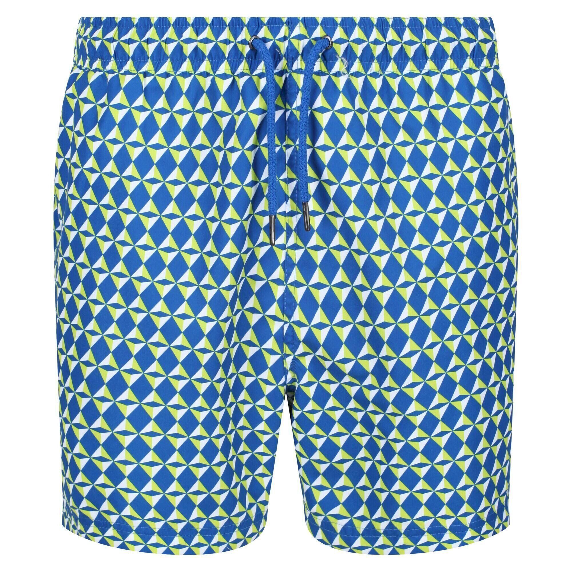 REGATTA Mens Loras Geometric Swim Shorts (Lapis Blue)