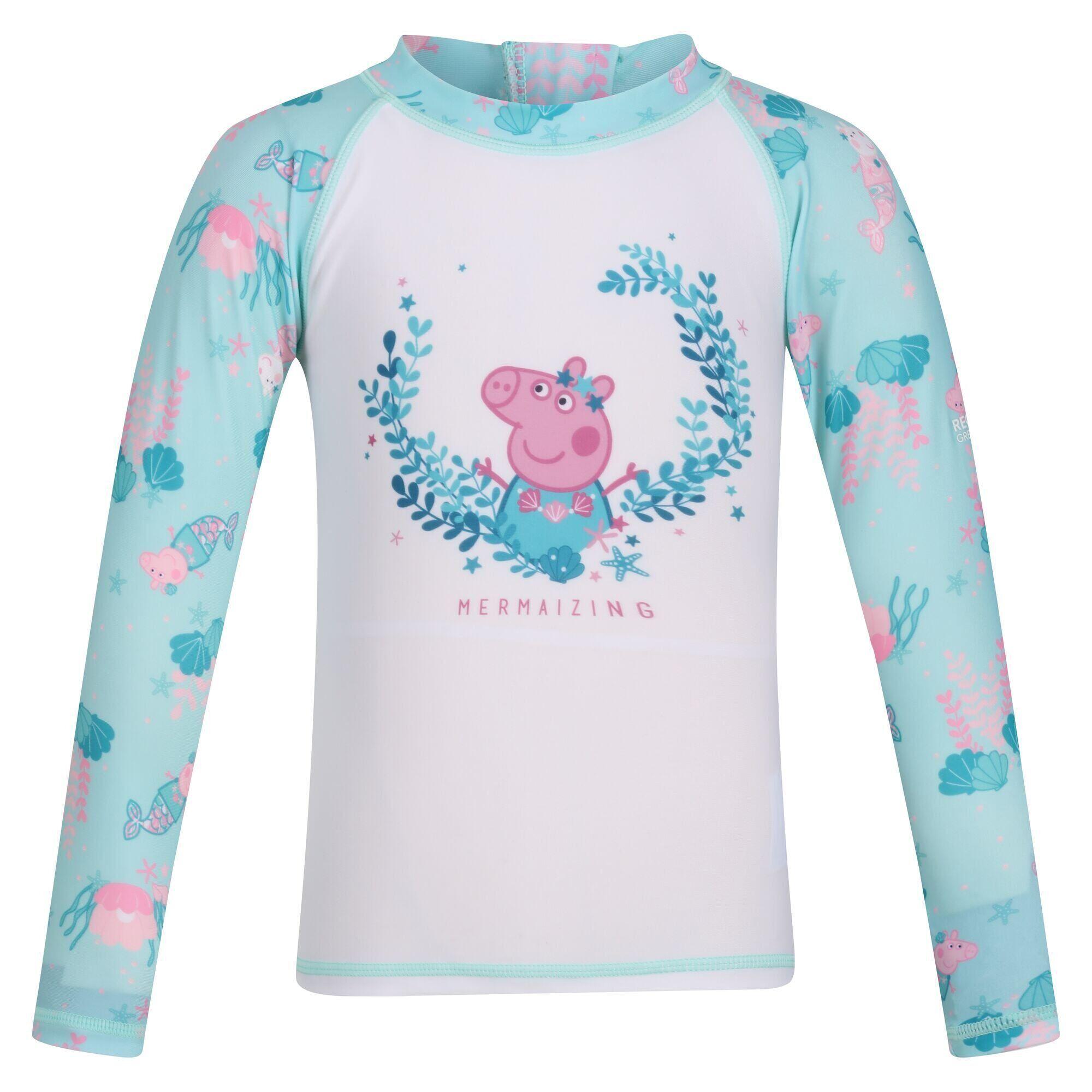 REGATTA Childrens/Kids Peppa Pig Rash Guard Set (Aruba Blue/White)