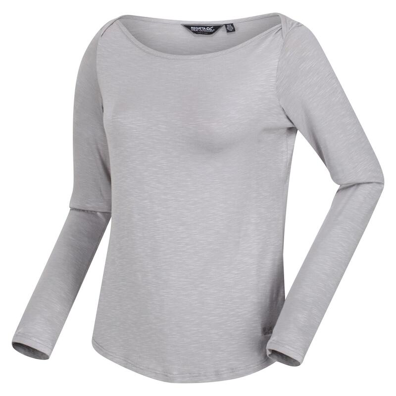 Camiseta Lakeisha de Manga Larga para Mujer Gris Mineral