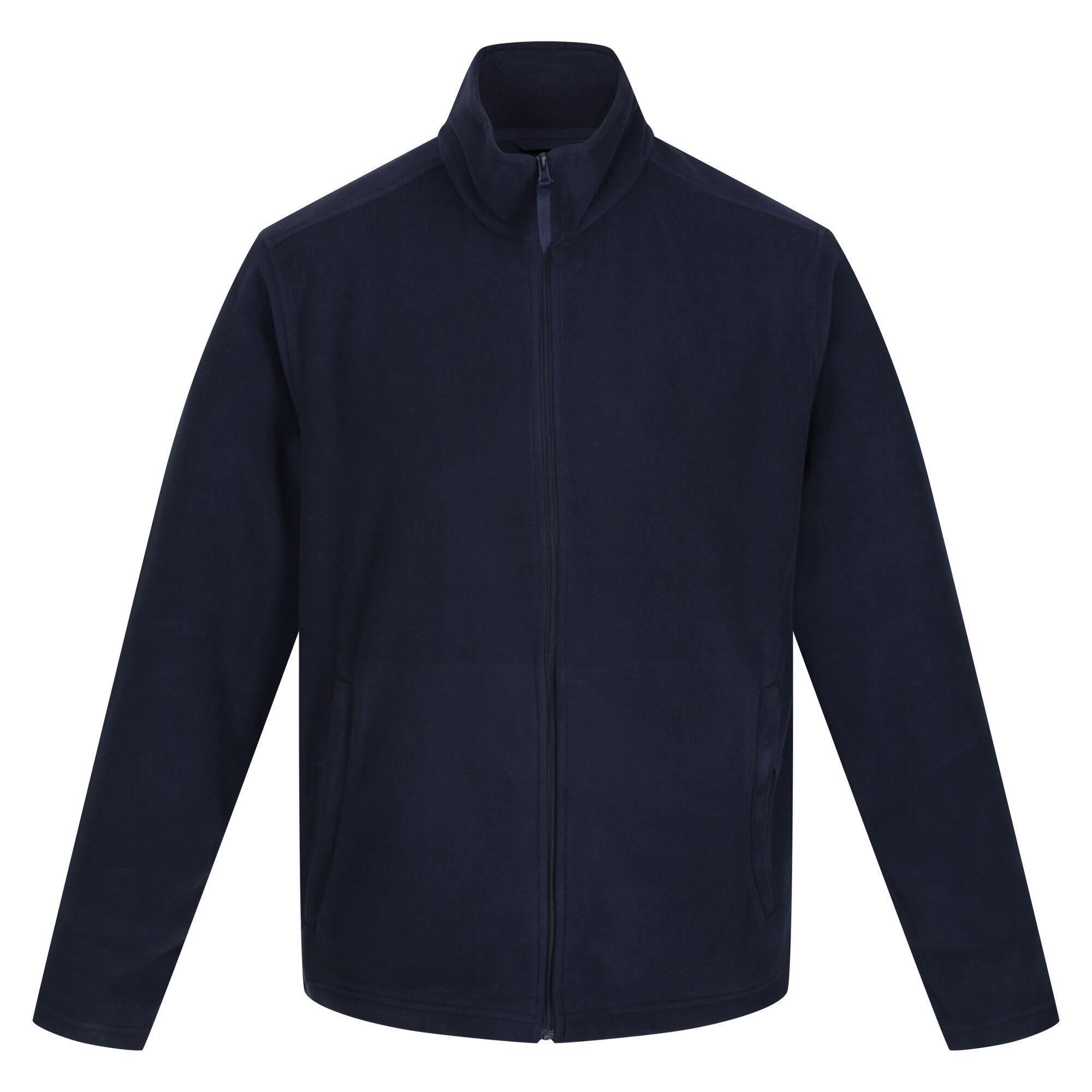 Mens Classic Microfleece Jacket (Dark Navy) 1/5