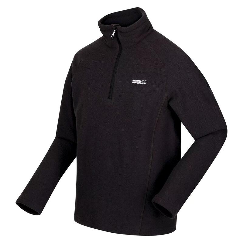 Geweldige Outdoors Heren Kenger Half Zip Honeycomb Fleece (Zwart)