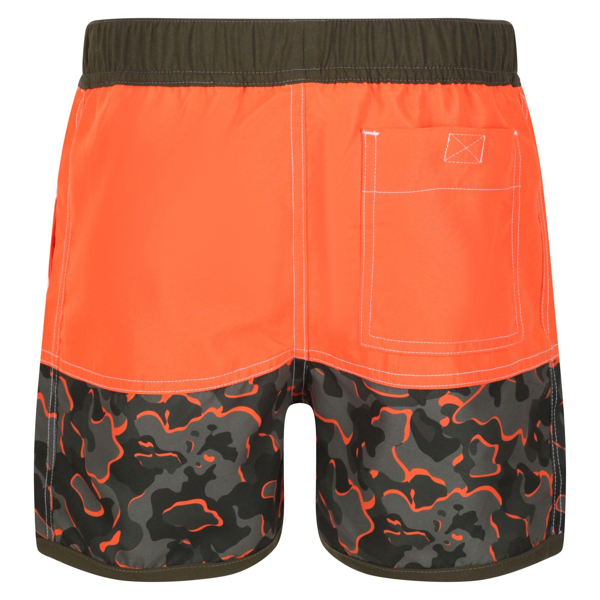 Childrens/Kids Sergio Camo Swim Shorts (Magma Orange/Grape Leaf) 3/5