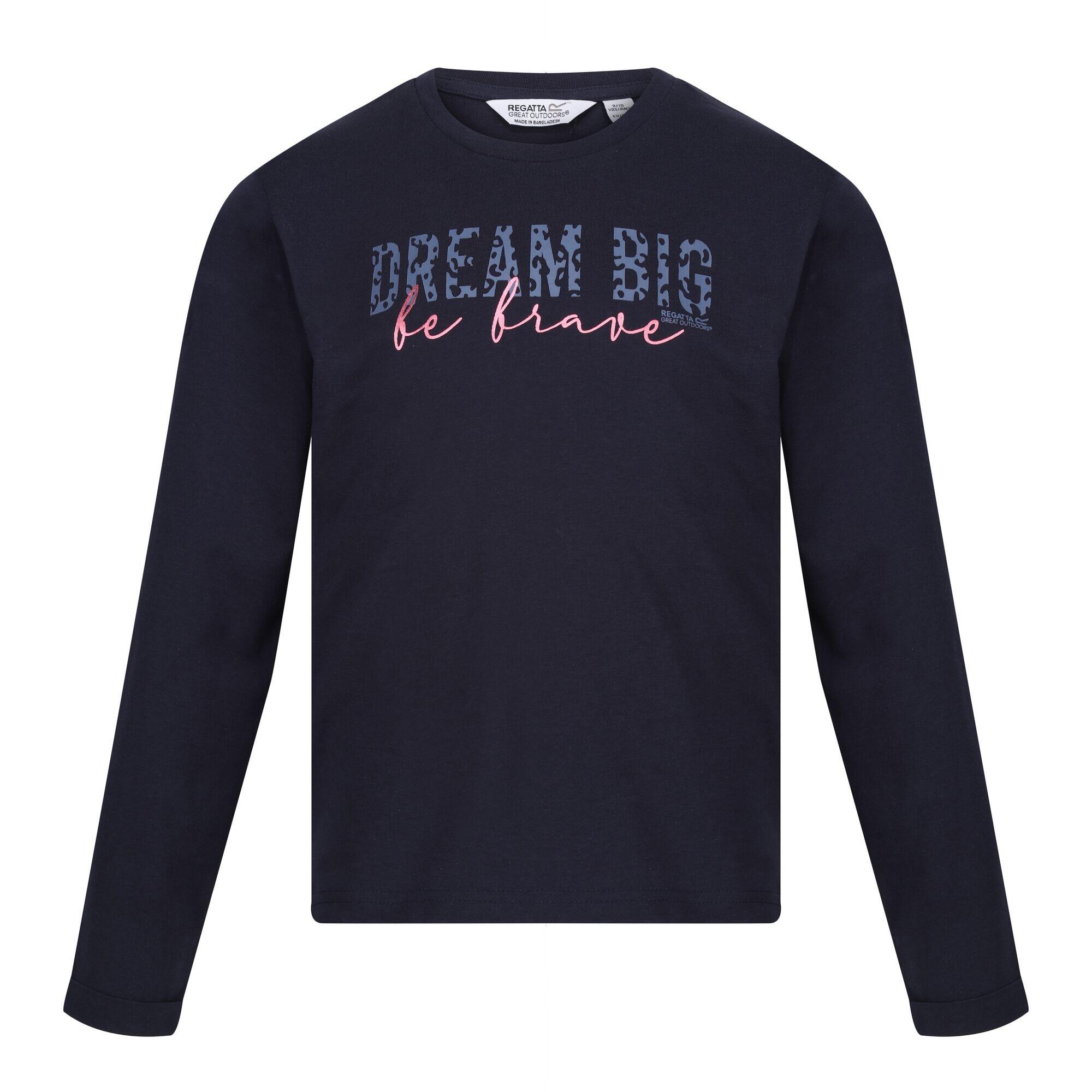 REGATTA Childrens/Kids Wenbie III Slogan LongSleeved TShirt (Navy)
