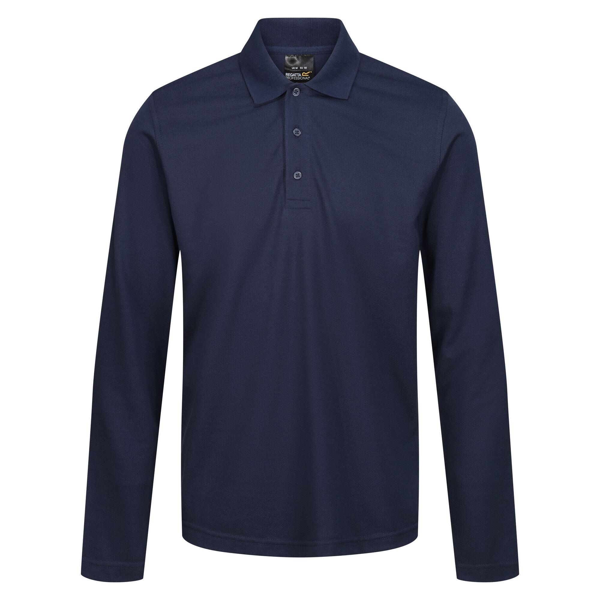 Mens Pro LongSleeved Polo Shirt (Navy) 1/5