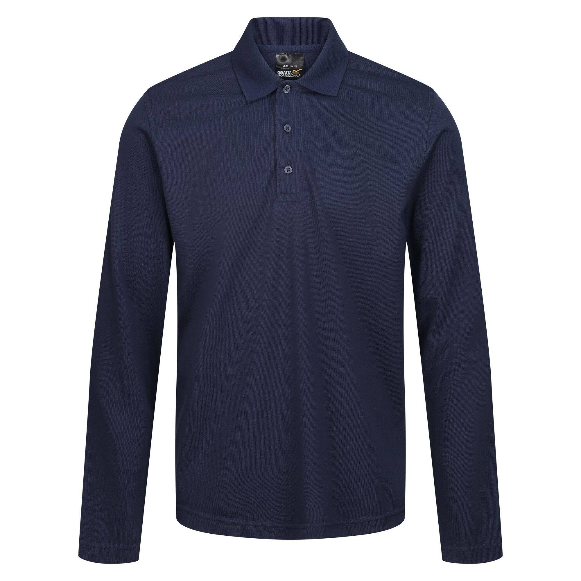 REGATTA Mens Pro LongSleeved Polo Shirt (Navy)