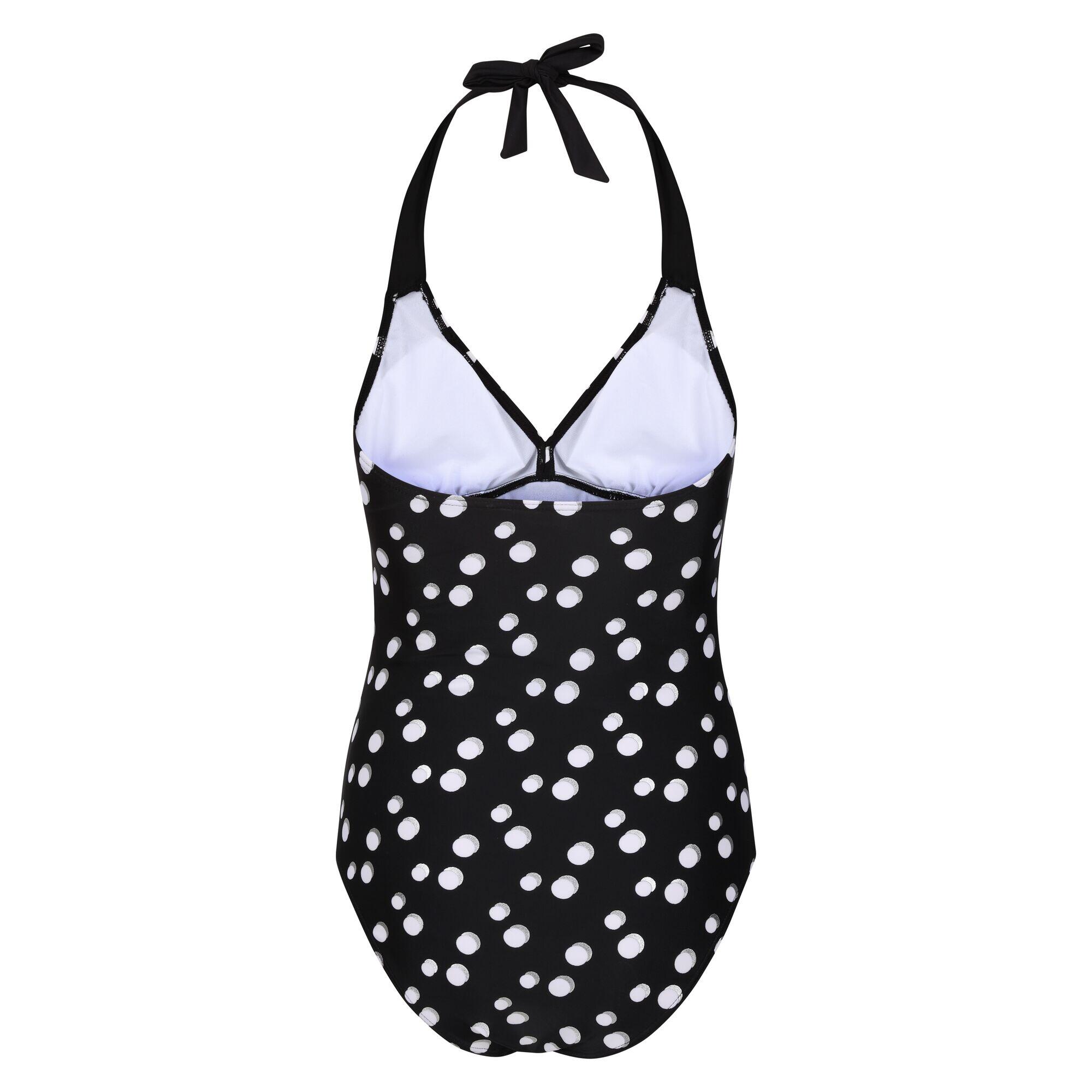 Costume Da Bagno Intero A Pois Donna Regatta Flavia Nero Bianco 2/5